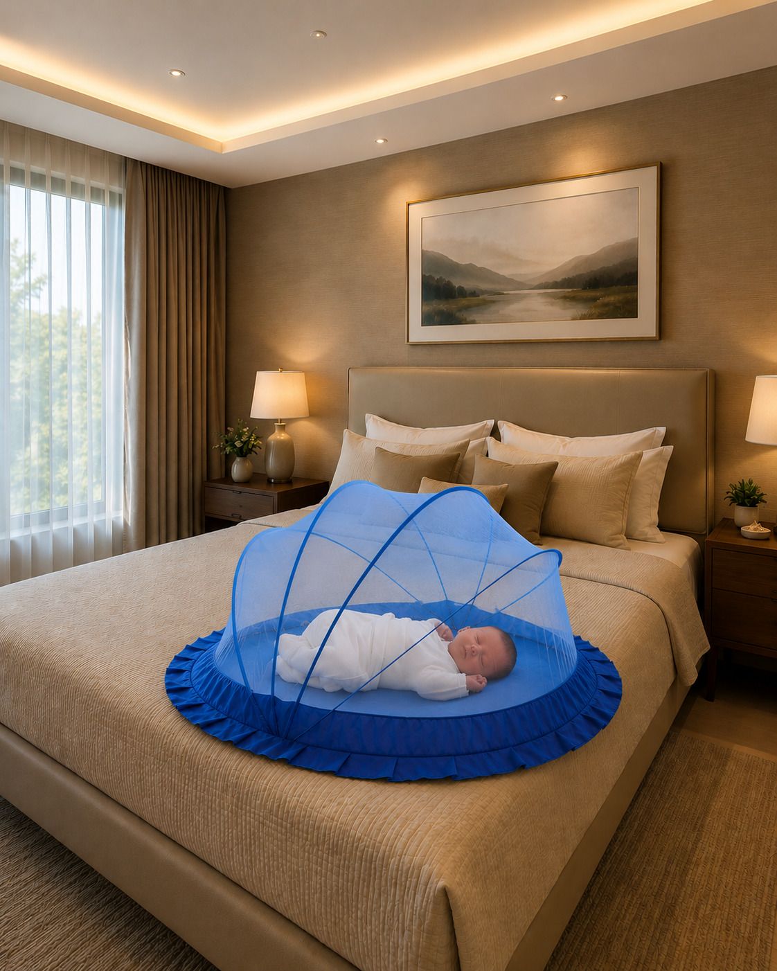 jr enterprise Baby mosquito net foldable mosquito net (0 to 24 month old baby mosquito net) HDPE - High Density Poly Ethylene Washable Kids Mosquito Net-picture-46
