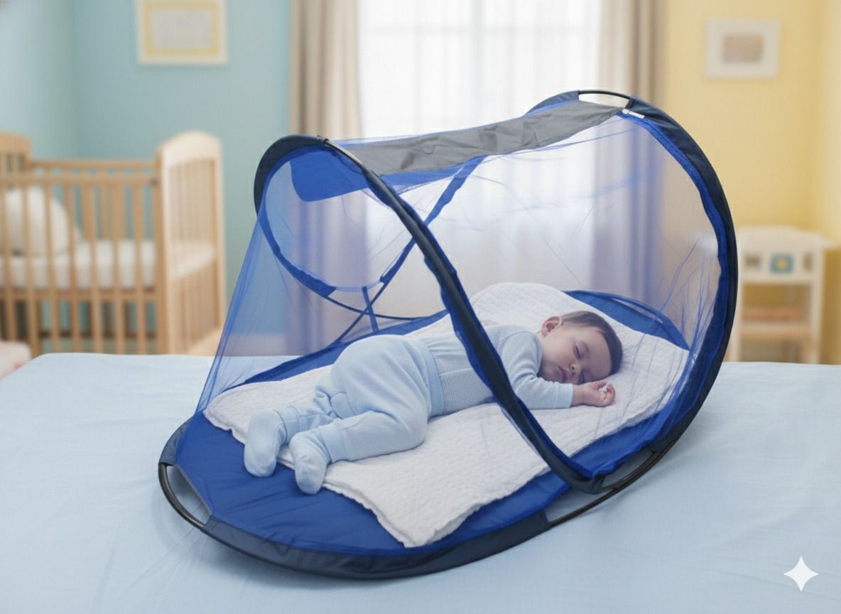 Mosquito net bay crib size 0 to 24 month Blue new model HDPE - High Density Poly Ethylene Washable Kids Mosquito Net-image-22