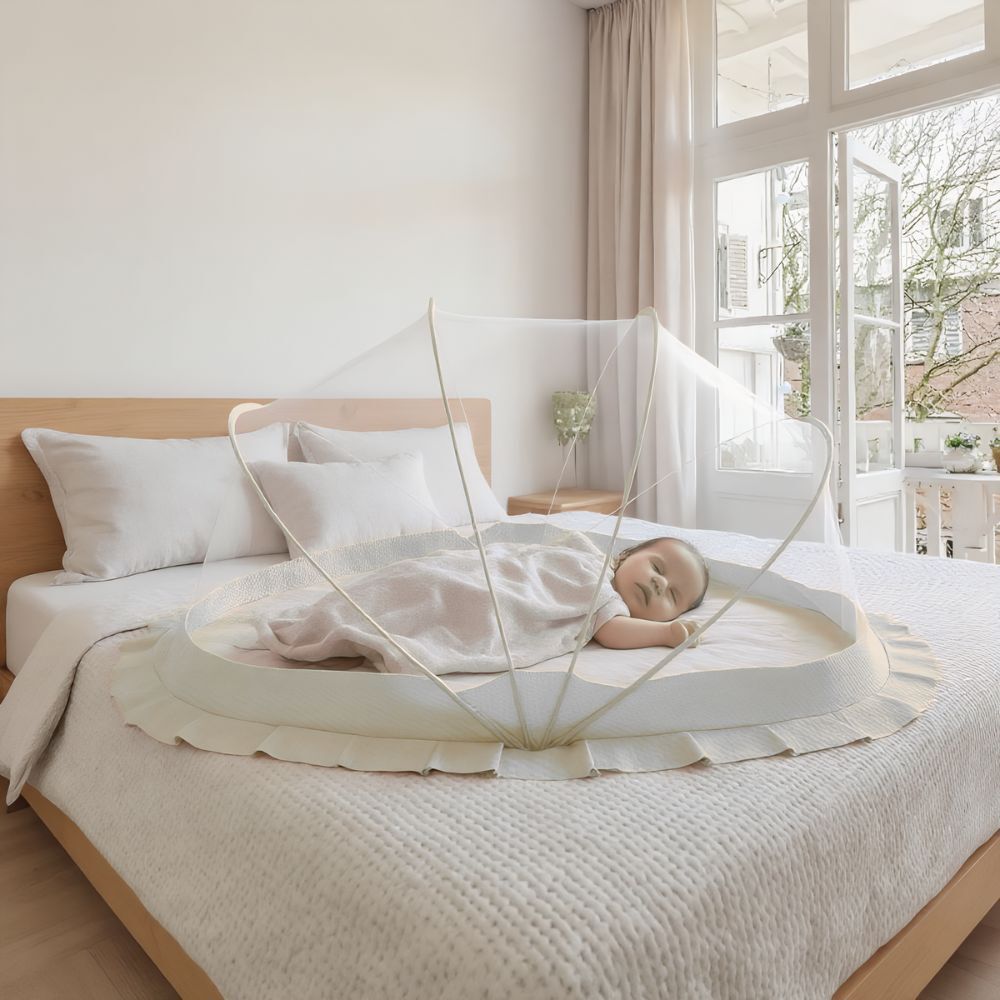 Baby Folding Crib Cotton Washable Infants Mosquito Net