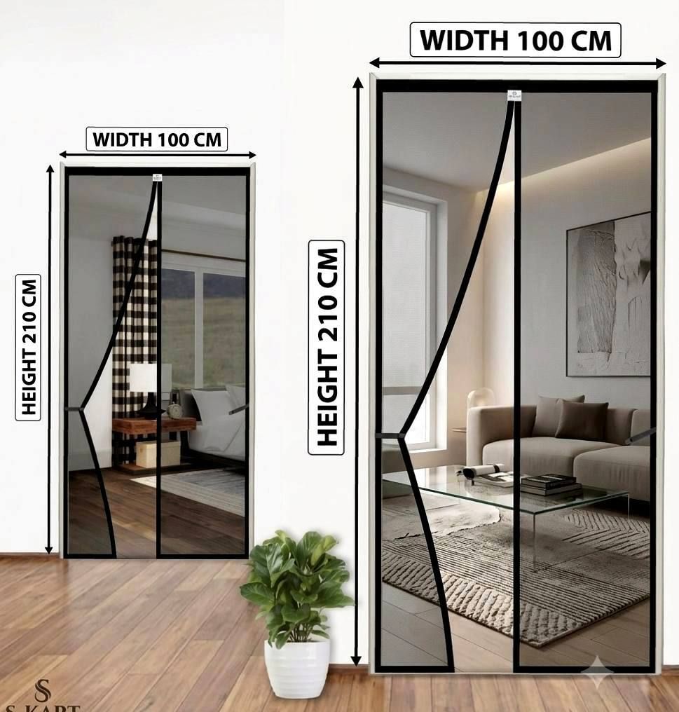 Door Mosquito Net with Full Frame for Main Doors, Bedroom, Kitchen & Balcony Polyester Washable Infants Mosquito Net-image-12