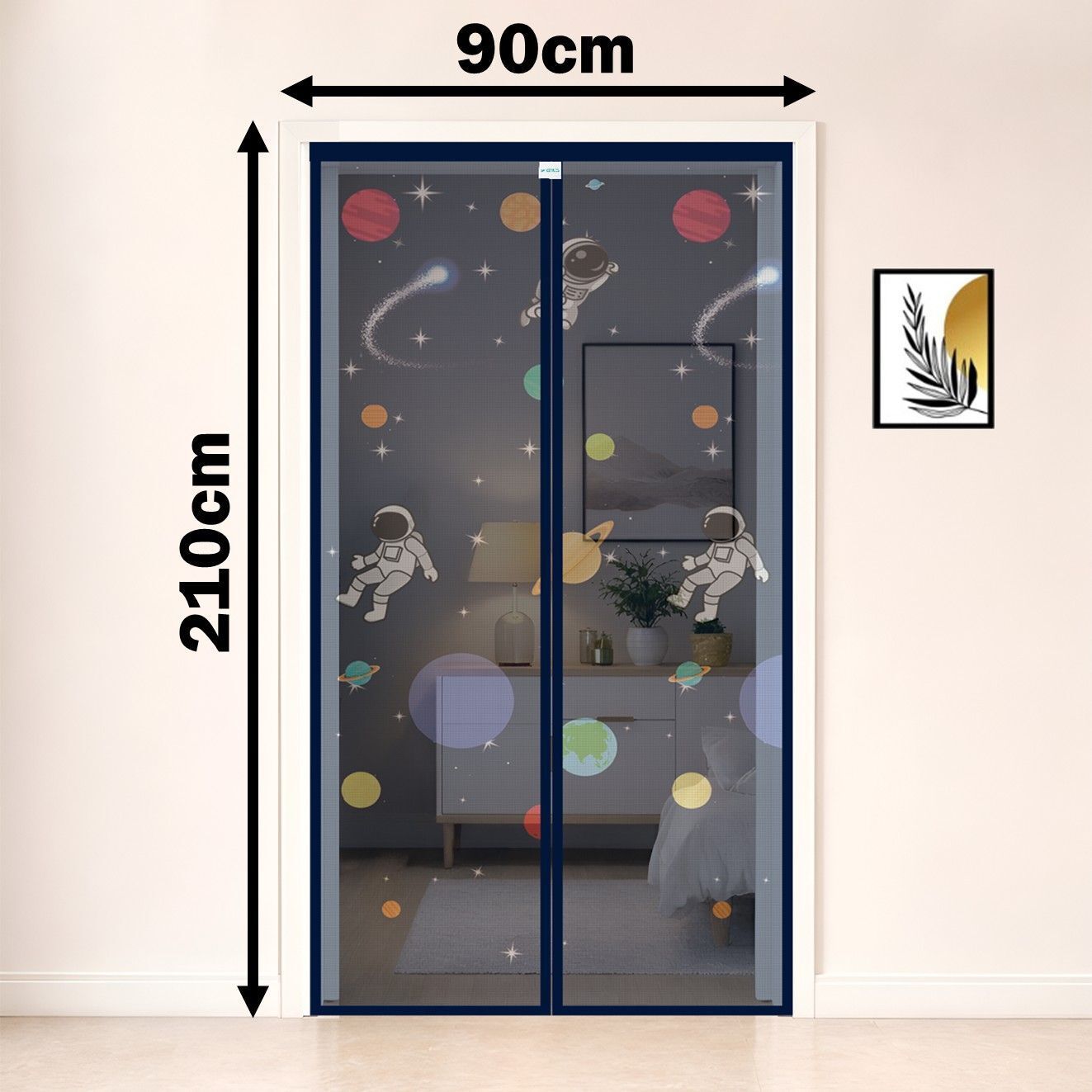 safemyles Self-Closing Magnetic Astro Design Door Mosquito Net | Net Size 210*90 | Polyester Washable Adults Mosquito Net-picture-14