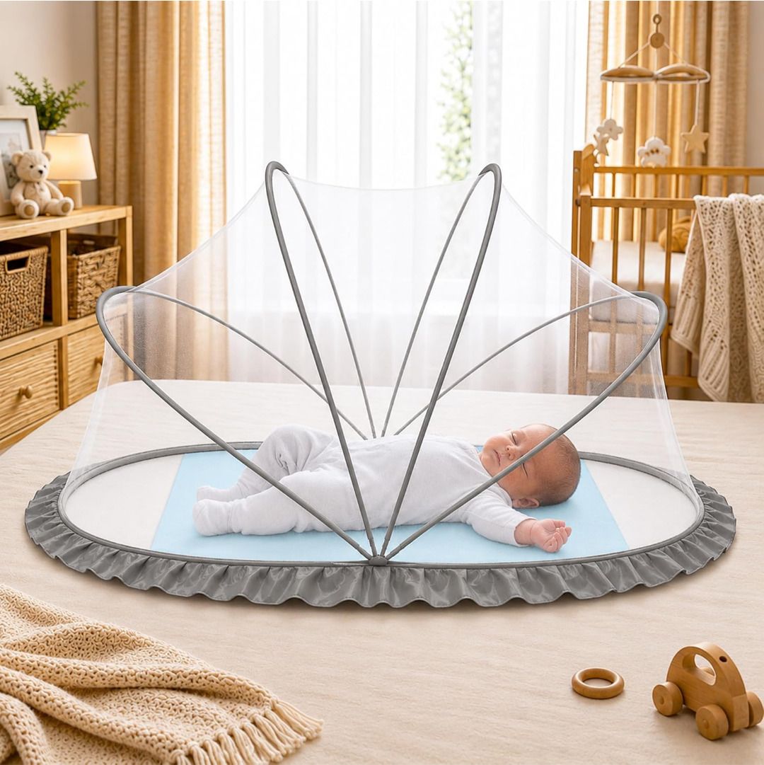 sm collection Grey Colour HDPE - High Density Poly Ethylene Washable Kids Mosquito Net HDPE - High Density Poly Ethylene Washable Kids Mosquito Net-picture-22