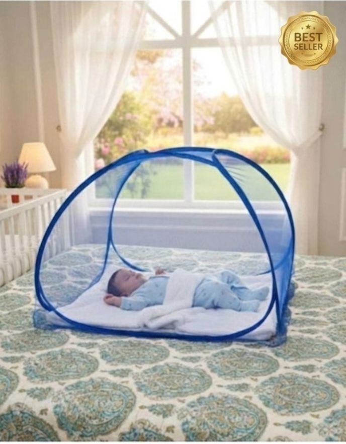 fj enterprises Baby tent Blue HDPE - High Density Poly Ethylene Washable Kids Mosquito Net-picture-39