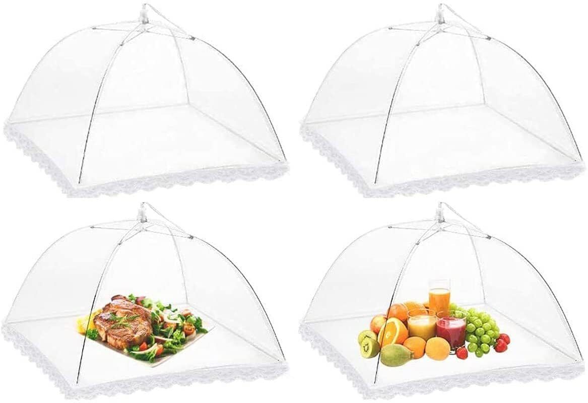 aerrowquick 4 PACKPop-Up Food Mesh Tents || Collapsible Mesh Food Covers Tent Polyester Washable Infants Mosquito Net-picture-12