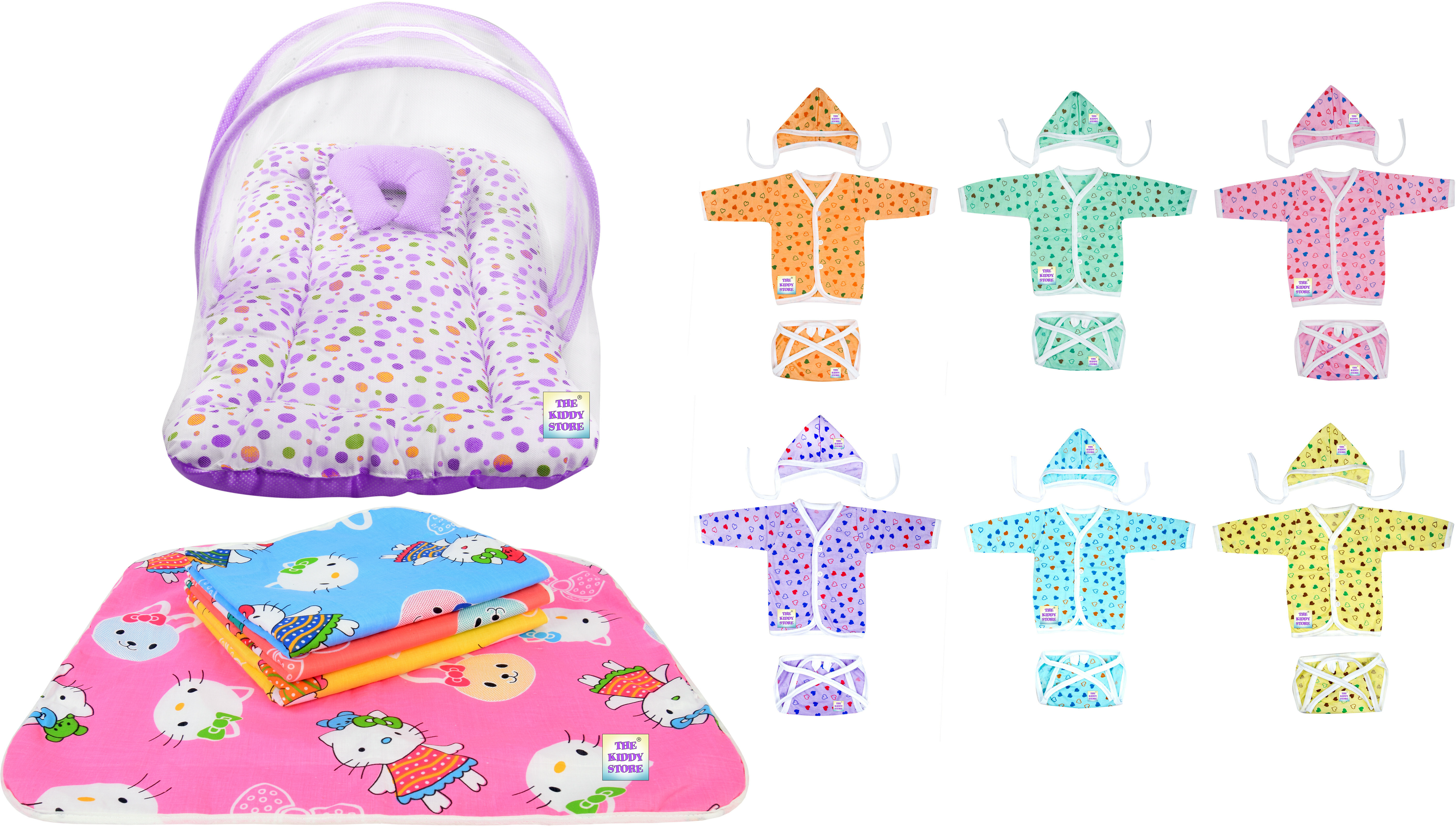 adore stuff Nylon Kids Washable Baby Bedding Set with Mosquito Net Mosquito Net image 1
