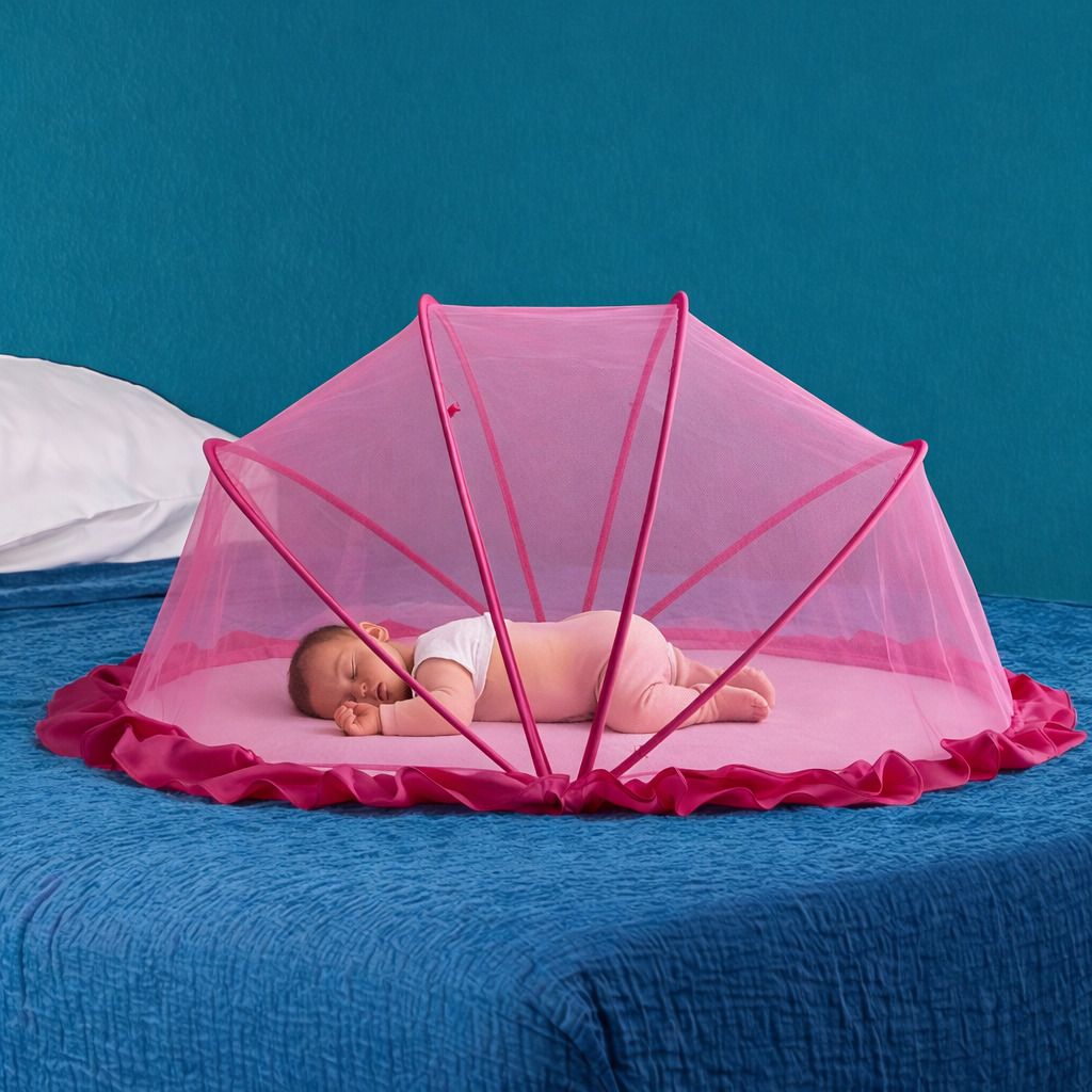 Pink-Baby-140 HDPE - High Density Poly Ethylene Washable Kids Mosquito Net-image-38
