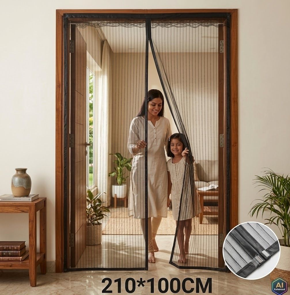 Auto-Closing Magnetic Door NET Polyester Washable Infants Mosquito Net-image-34