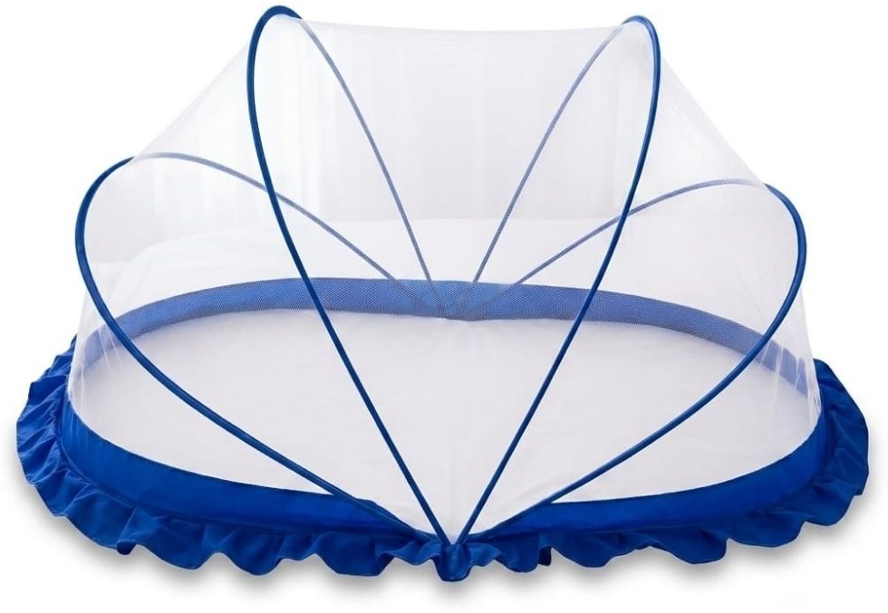 Baby Sleeping Mosquito Net Blue Polyester Washable Kids Mosquito Net-image-16