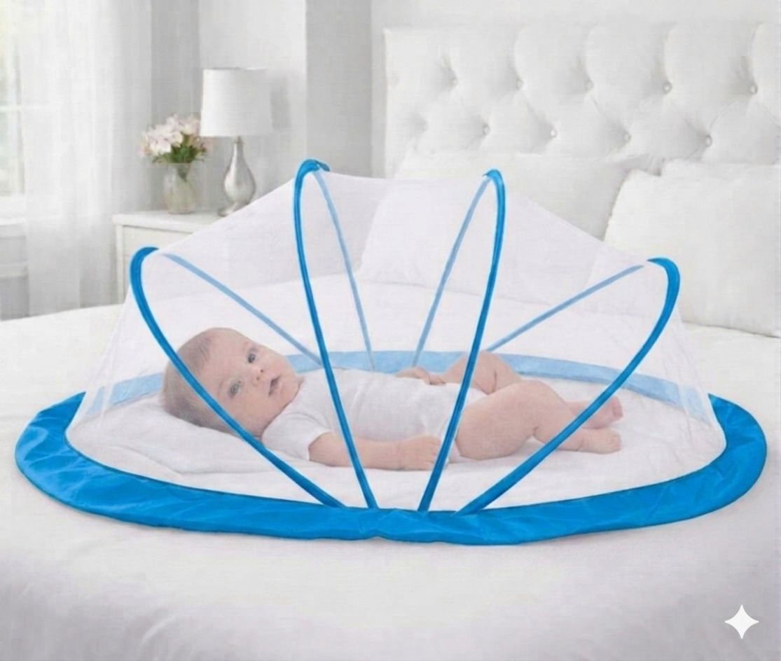 KIDS MOSQUITO NET_(SKY BLUE WHITE)_09 Polyester Washable Kids Mosquito Net-image-29