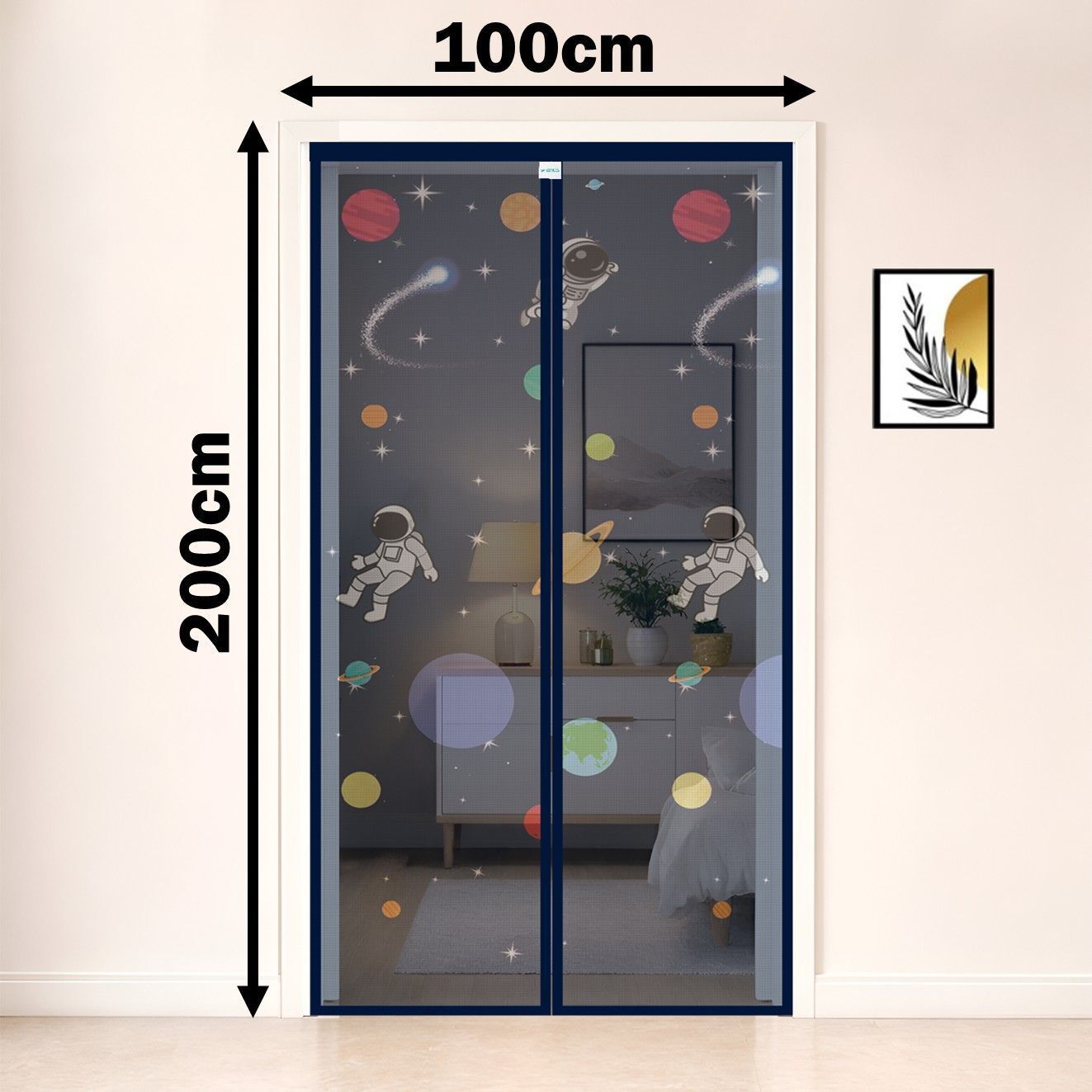 safemyles Self-Closing Magnetic Astro Design Door Mosquito Net | Net Size 200*100 | Polyester Washable Adults Mosquito Net-picture-11