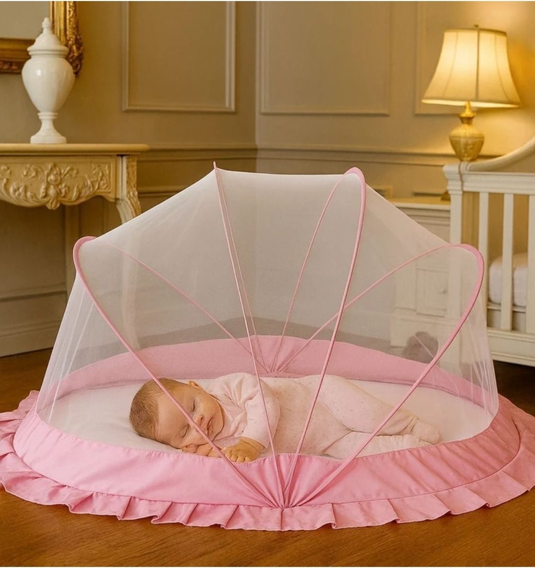 Sky blue border white net premium quality mosquito net for new born baby HDPE - High Density Poly Ethylene Washable Kids Mosquito Net-image-25