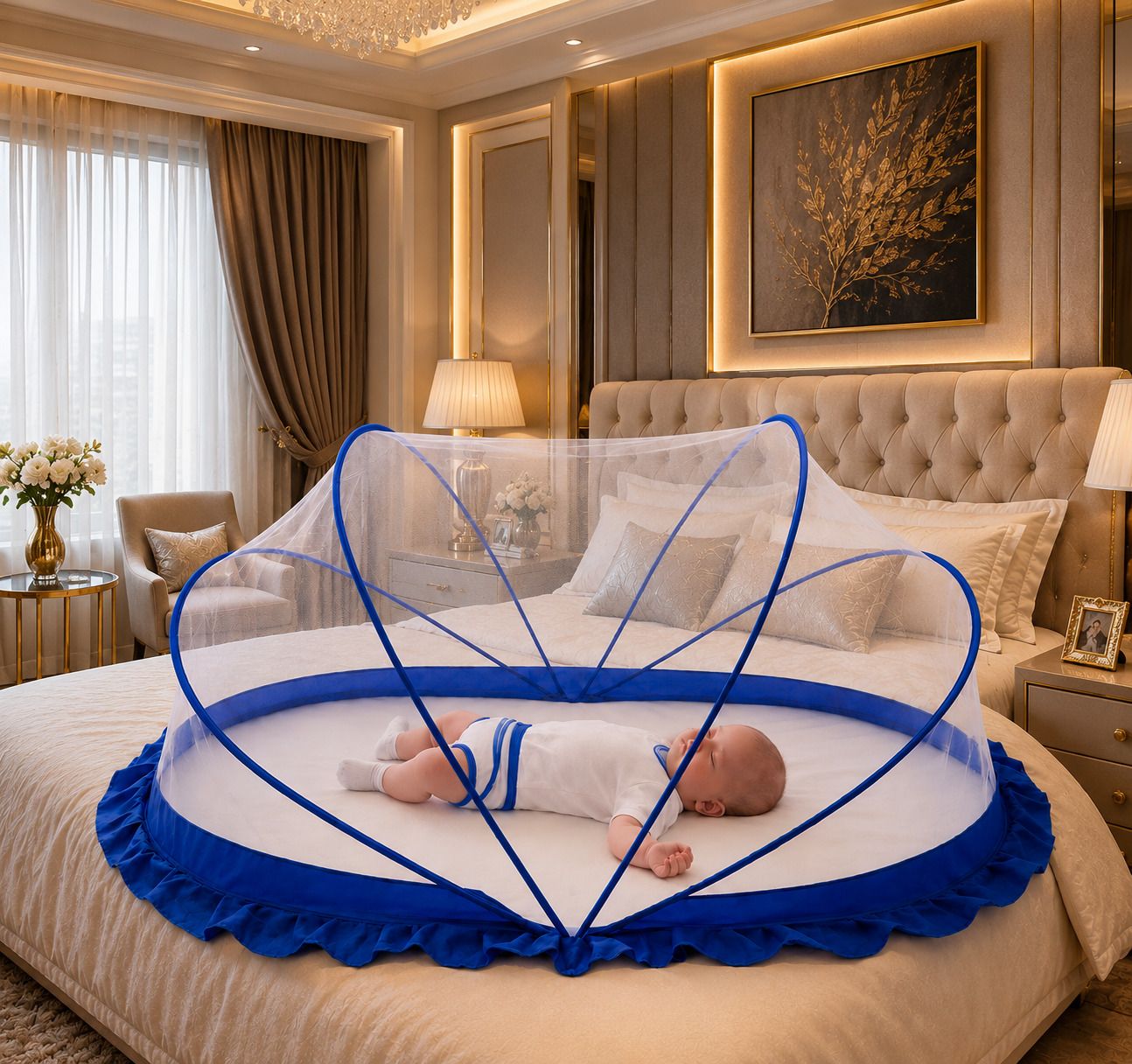 Pop up Baby Mosquito Net HDPE - High Density Poly Ethylene Washable Kids Mosquito Net-image-2
