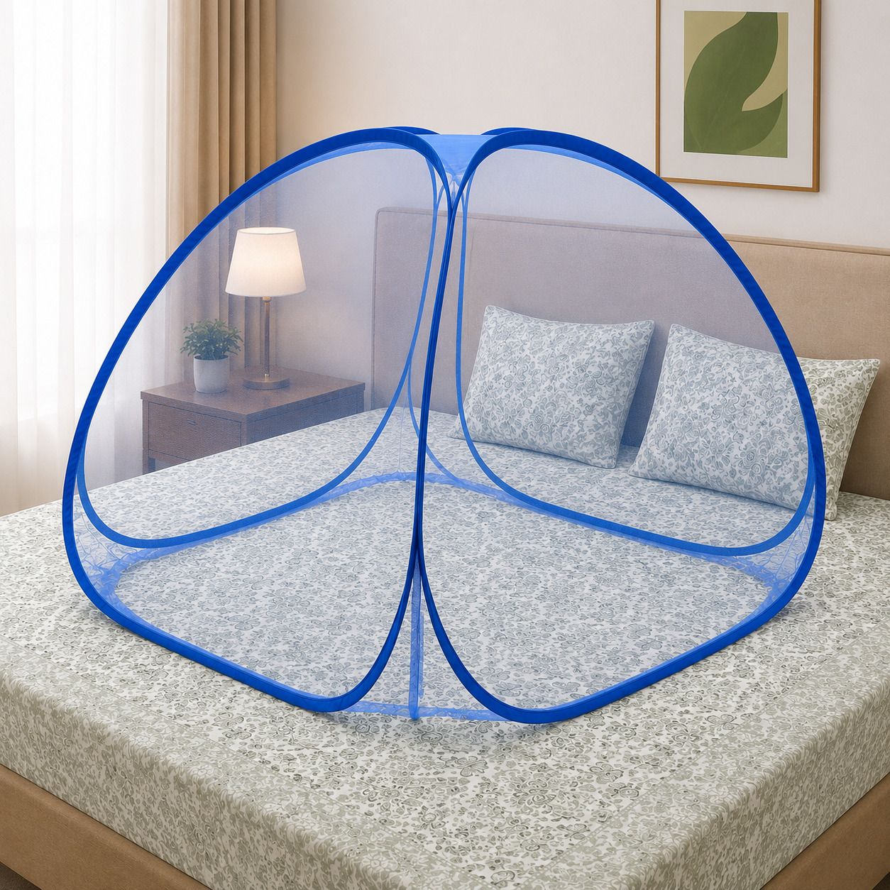 Kids Foldable Machhardani For 0 to 36 Months Baby with 3ftx3ftx2.5ft Size Blue HDPE - High Density Poly Ethylene Washable Kids Mosquito Net-image-45