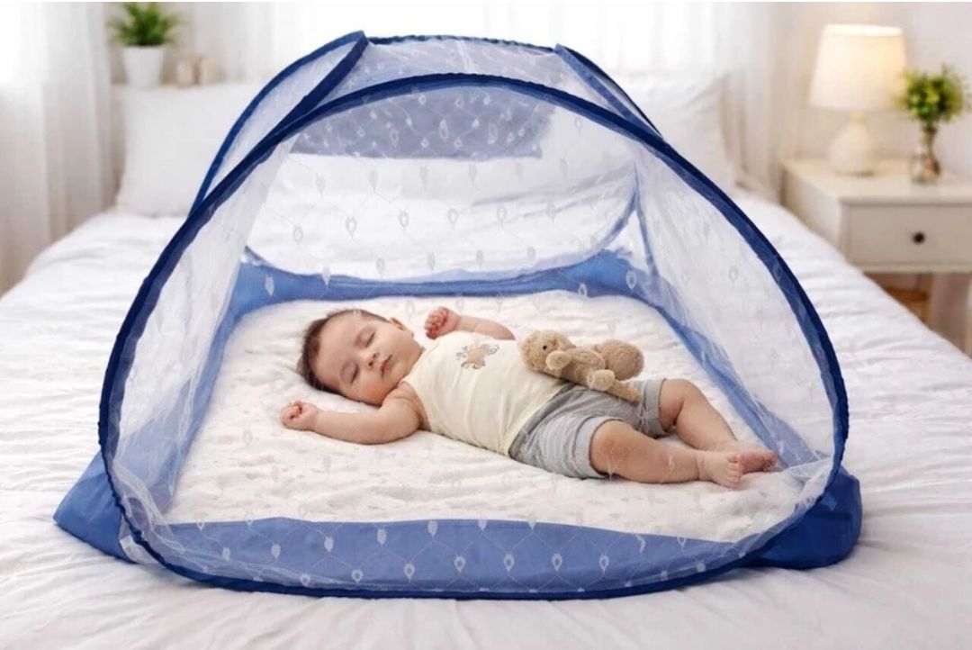 Baby tent white Blue HDPE - High Density Poly Ethylene Washable Kids Mosquito Net-image-40