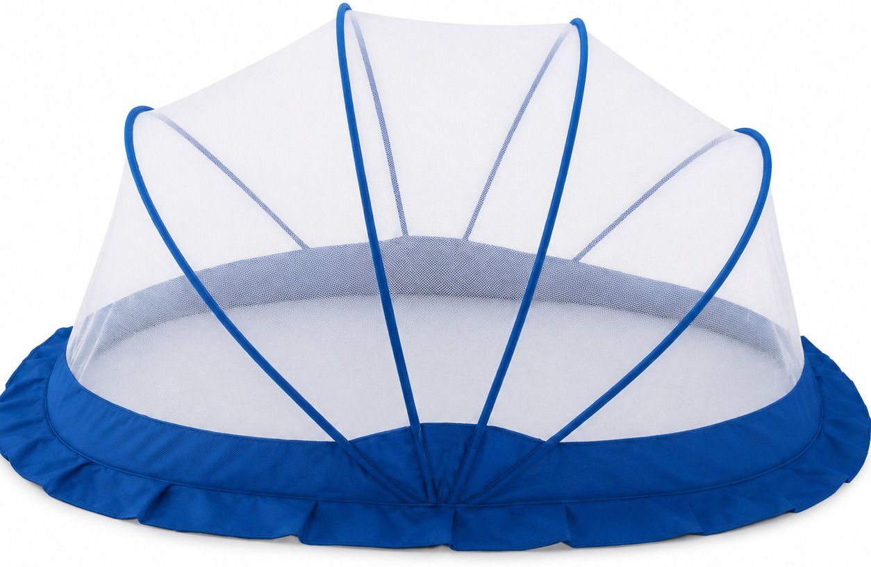 Premium quality foldable mosquito net ( blue + white ) HDPE - High Density Poly Ethylene Washable Kids Mosquito Net-image-32
