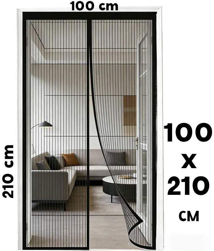 Self-Closing Magnetic Leaf Design Printed Door Polyester Washable Adults Mosquito Net-image-40
