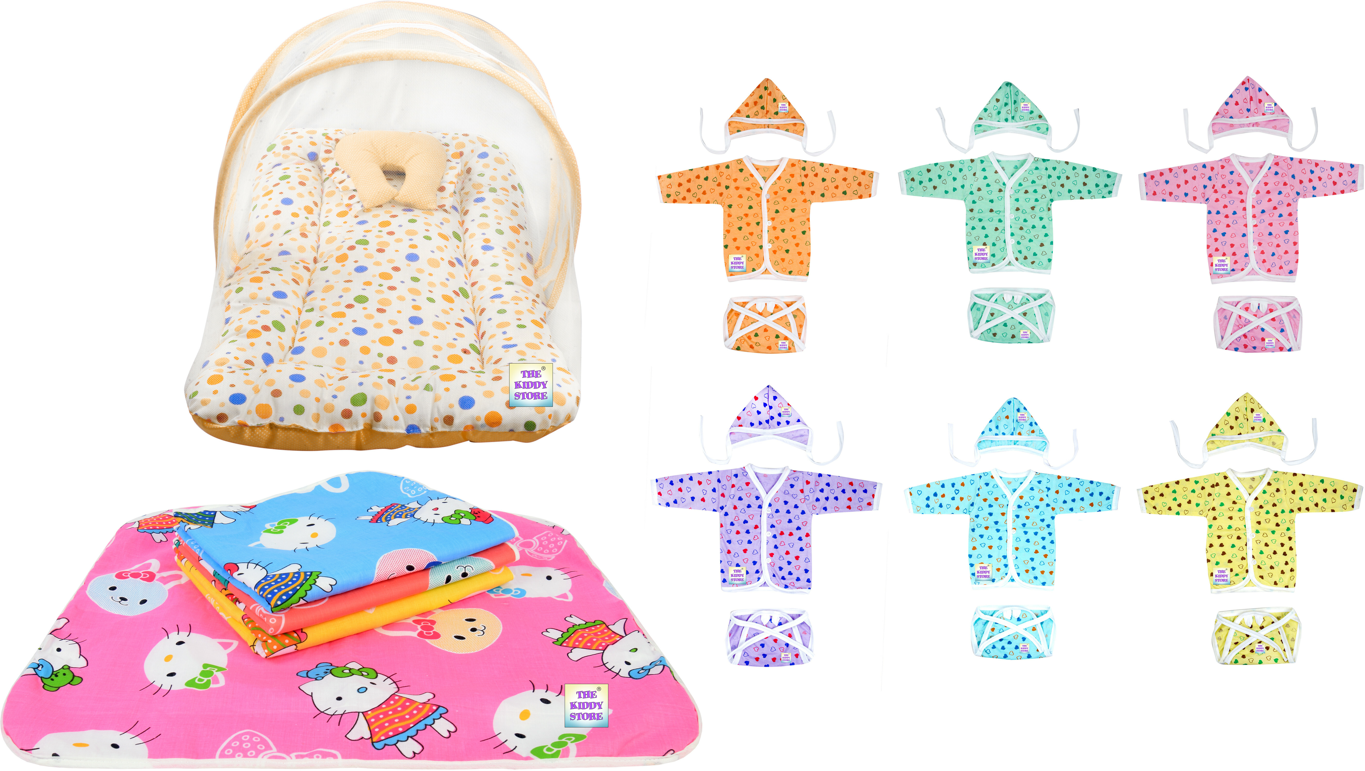 adore stuff Nylon Kids Washable Baby Bedding Set with Mosquito Net Mosquito Net image 1