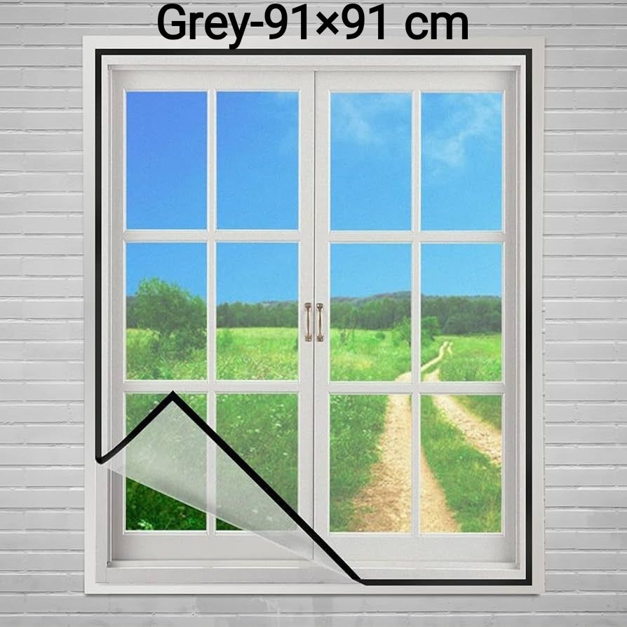 Pre-Stitched Tuflex Fiber Window Mosquito Net with Adhesive Hook Tape-91×91 cm Fibre Washable Adults Mosquito Net-image-16