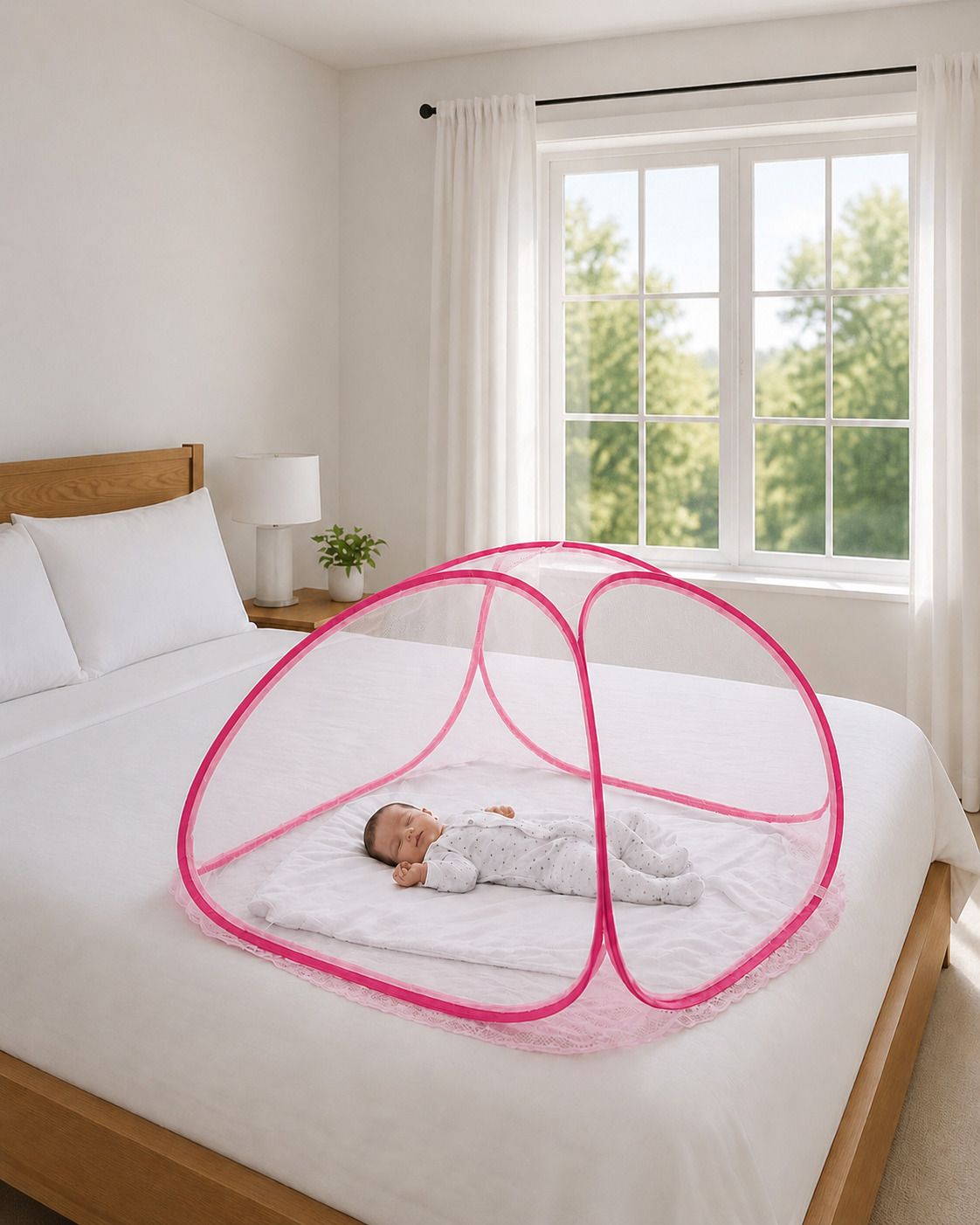 Foldable Baby Tent Mosquito Net for Bed | Breathable & Travel-Friendly for Kids Nylon Washable Kids Mosquito Net-image-5