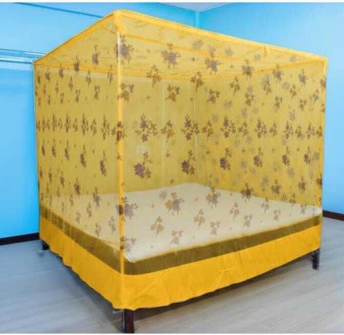6x7 ft Flower Design YELLOW color Mosquito Net Double Bed Size Foldable Net HDPE - High Density Poly Ethylene Washable Adults Mosquito Net-image-49