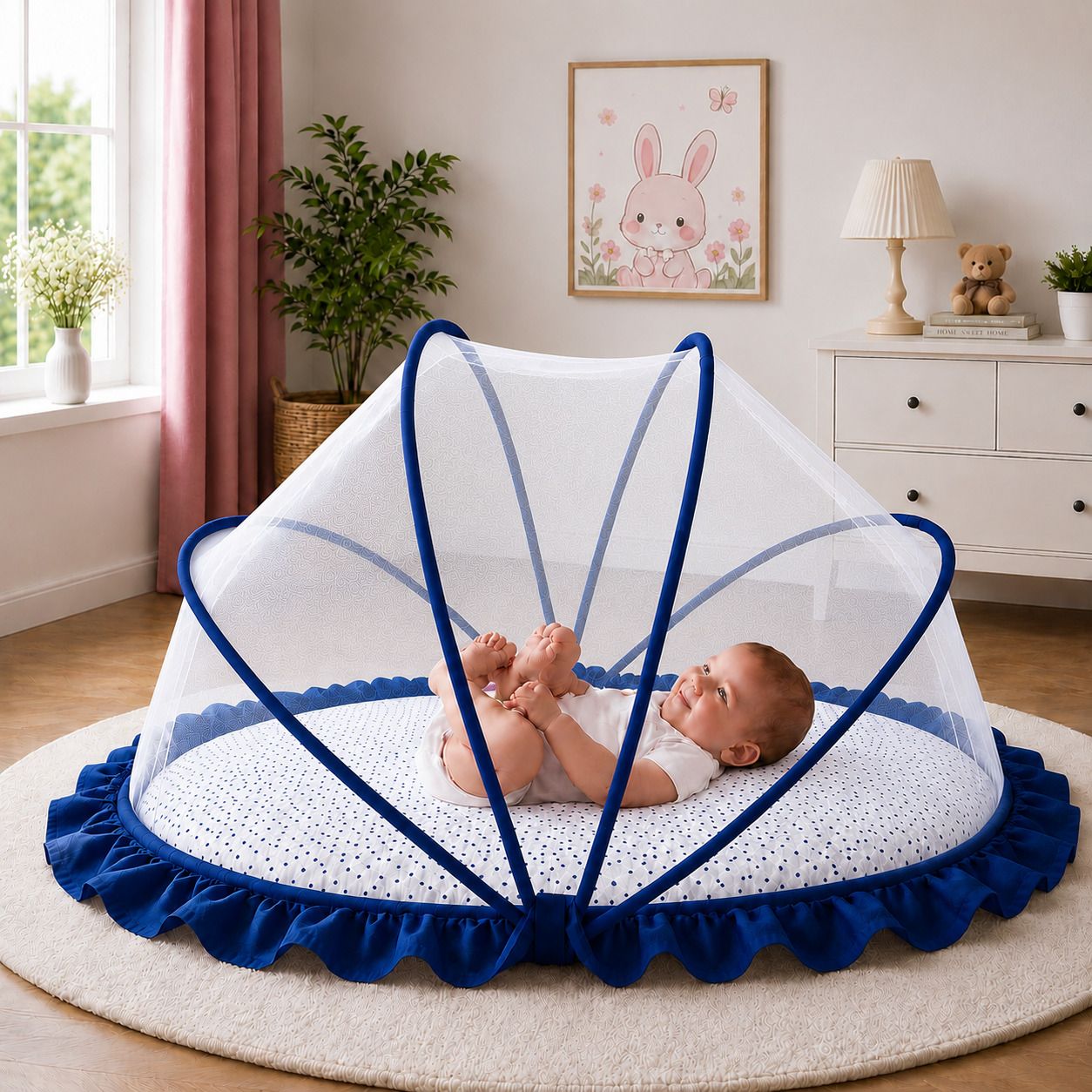 ROYEL BABY WHITE BLUE HDPE - High Density Poly Ethylene Washable Kids Mosquito Net-image-35