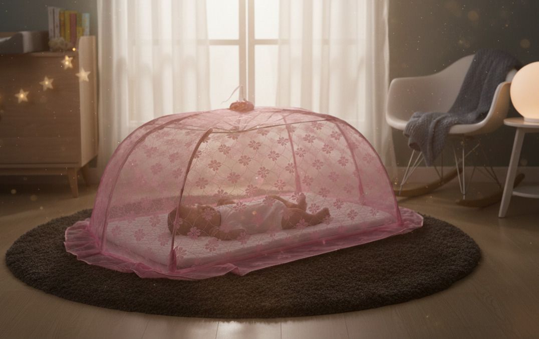 Foldable Baby Mosquito Net Tent Lightweight Breathable Sleeping Net for Newborns Nylon Washable Kids Mosquito Net