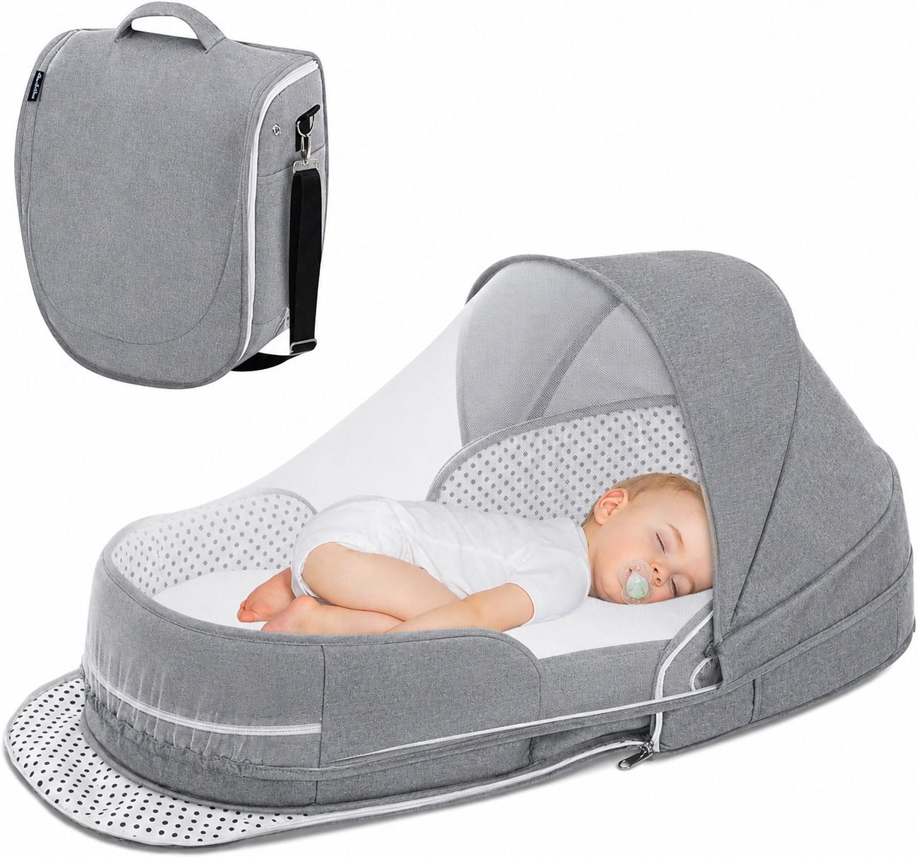 suicune Baby Travel Cot with Net Foldable Baby Tent Washable Crib Bionic Travel Bed Polyester Washable Kids Mosquito Net-picture-12