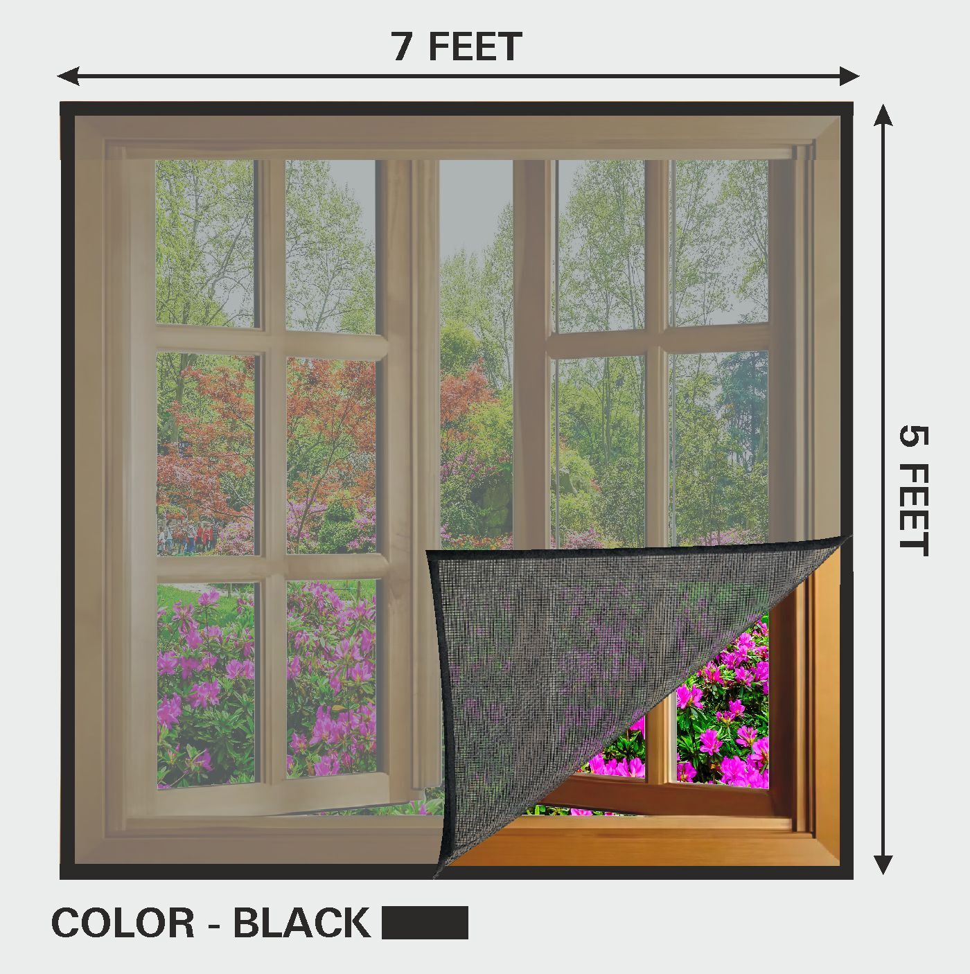 Window Mosquito Net Pre Stiched with Adhesive Hook & Loop Tape Polyester Washable Adults Mosquito Net-image-27
