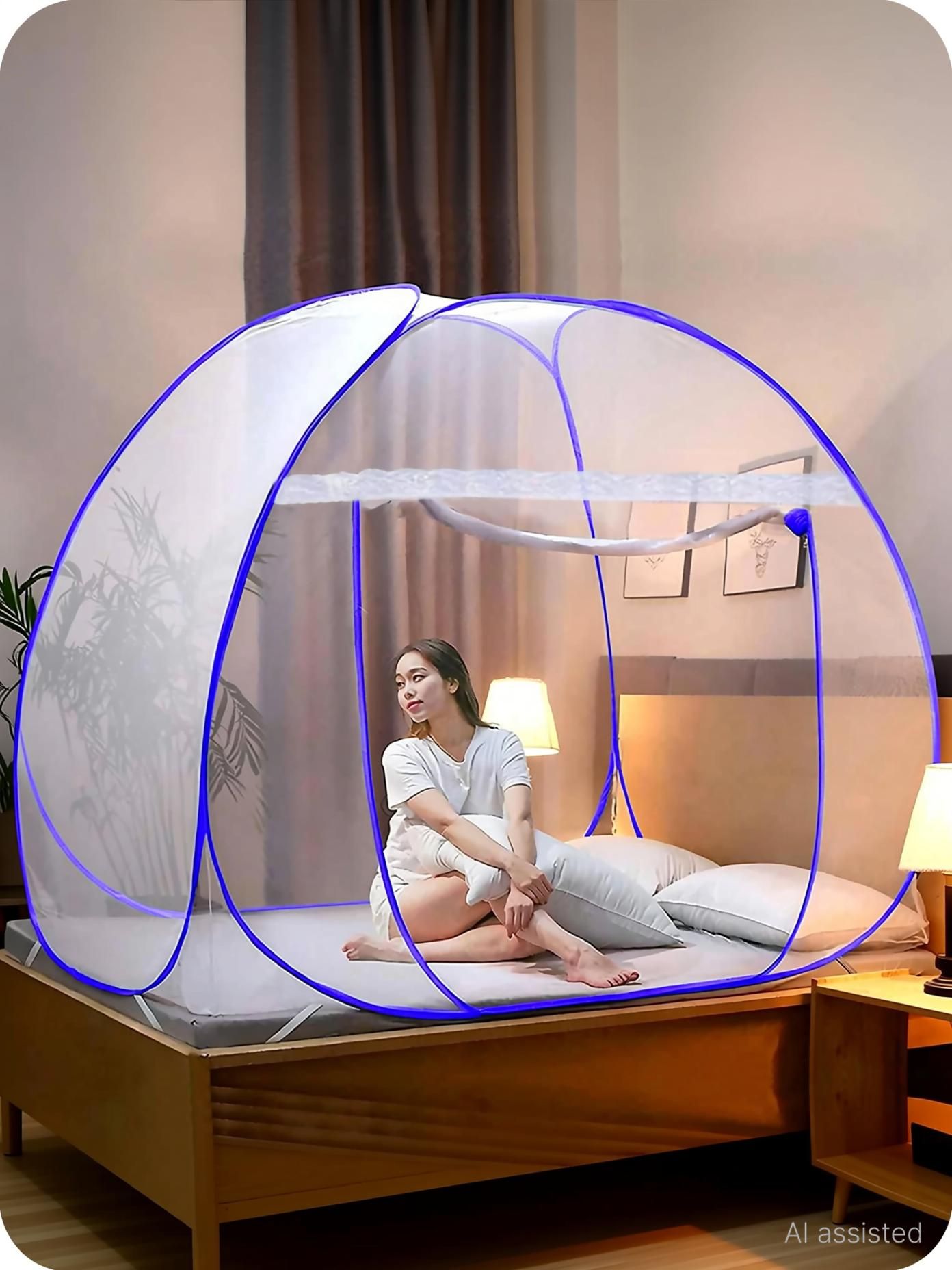 monarika I Foldable King Size Bed with Free Saviour Polyester Washable Adults Mosquito Net-picture-11