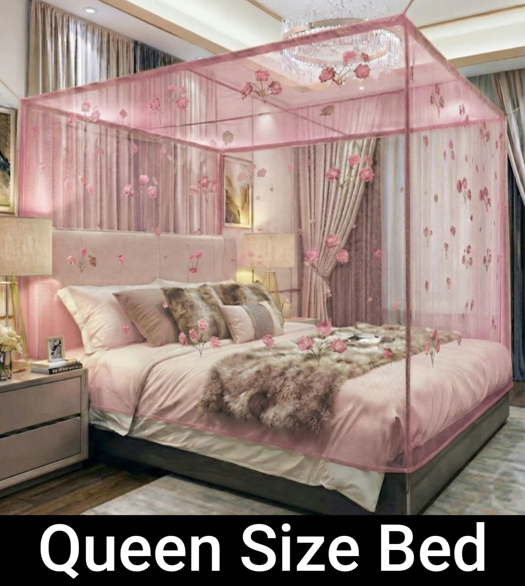 Queen Size Bed (6×7 Feet) HDPE - High Density Poly Ethylene Washable Adults Mosquito Net-image-13