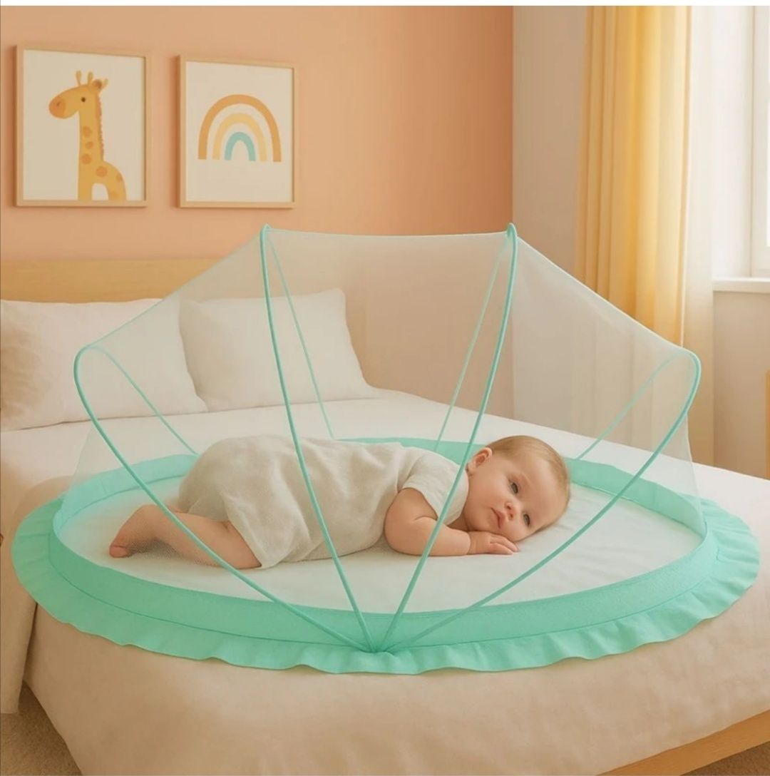 White green baby crib HDPE - High Density Poly Ethylene Washable Kids Mosquito Net-image-49