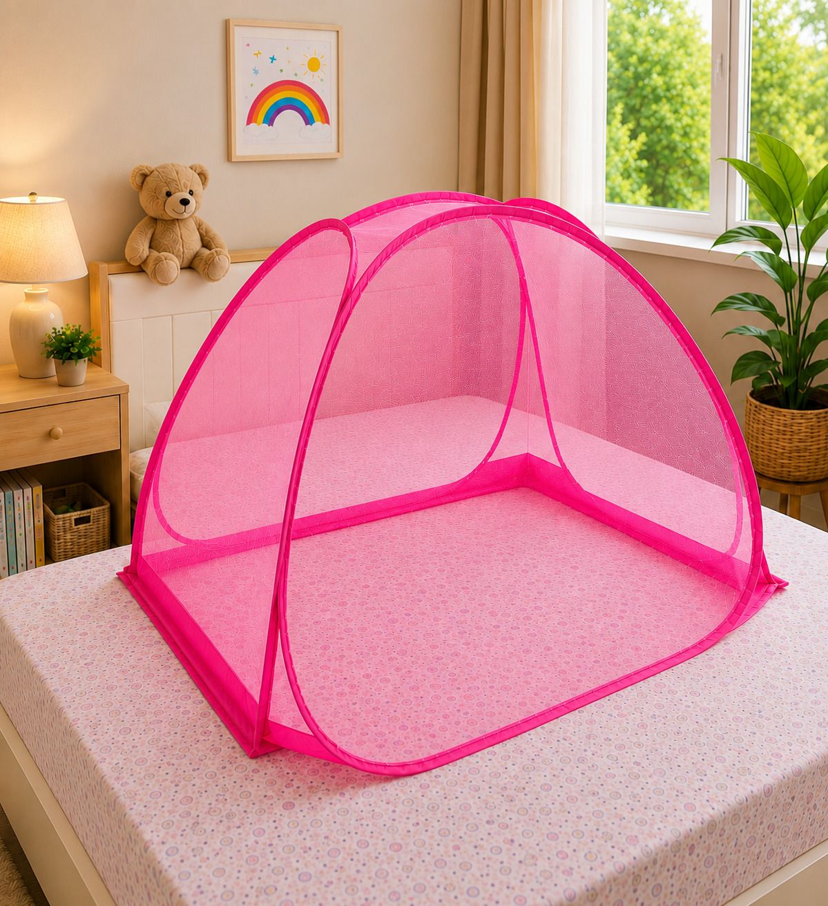 Foldable Baby Mosquito Net Tent Bed – Portable Pop-Up Mosquito Protection Net HDPE - High Density Poly Ethylene Washable Infants Mosquito Net-image-34