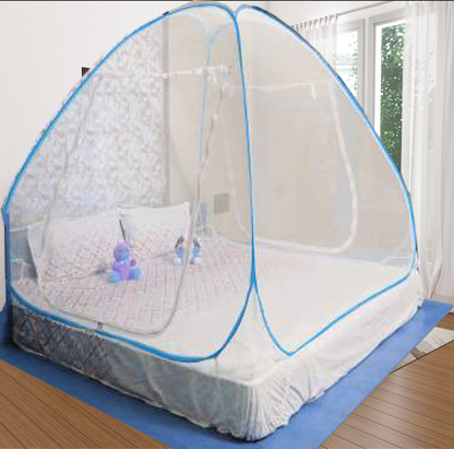 khanjan fashion hub Polyester Kids Washable BLUE mosquito net green bed mosquito net double bed king size machardani for ba Mosquito Net image 1