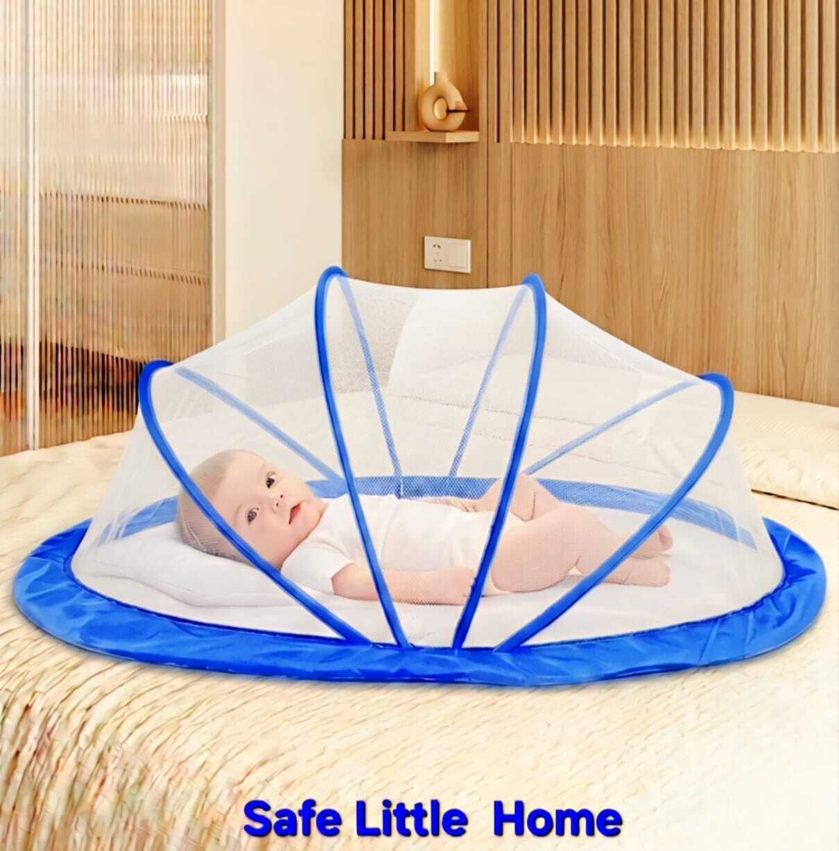 New model white colour and blue border mosquito net for baby HDPE - High Density Poly Ethylene Washable Kids Mosquito Net-image-49