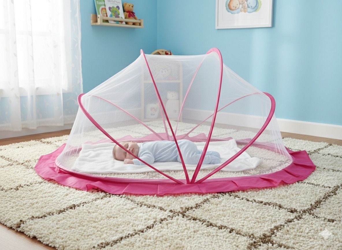 White crib HDPE - High Density Poly Ethylene Washable Kids Mosquito Net-image-34