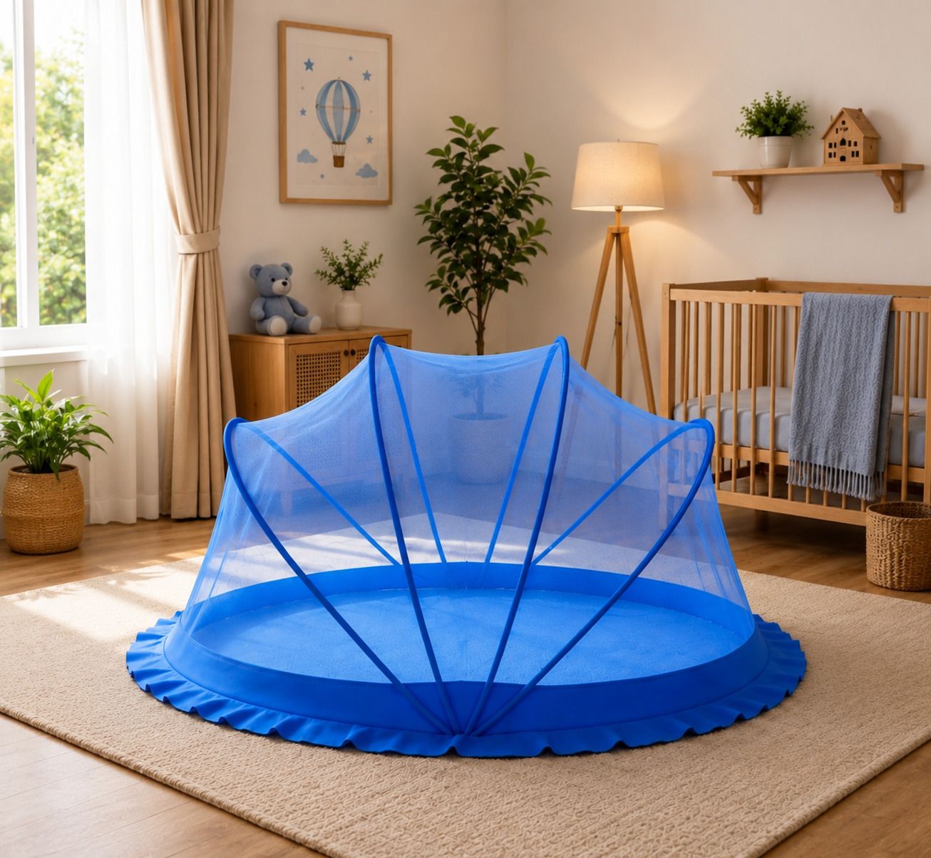 Baby Blue Mosquito Net Polyester Washable Kids Mosquito Net-image-16