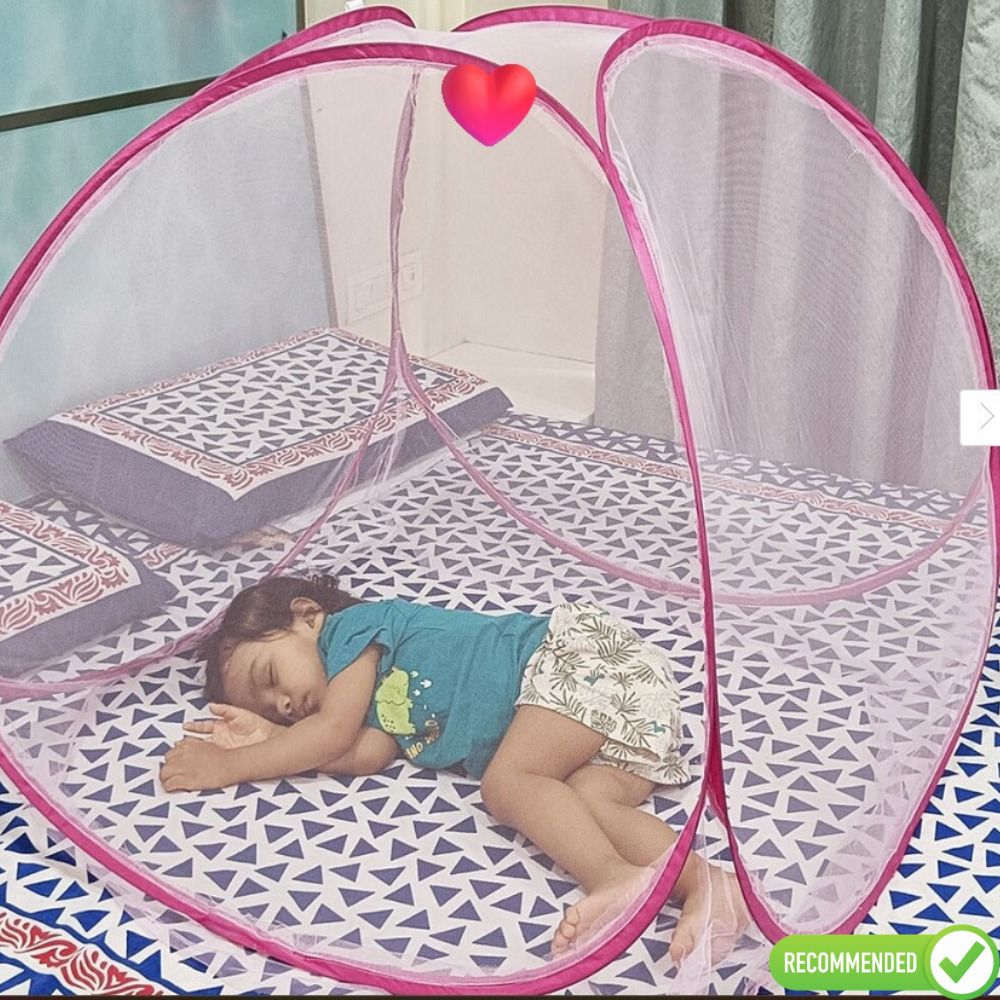 Polyester Kids Pink Foldable Baby Mosquito Net – Pop-Up Design, Portable & Soft Mesh Fabric Mosquito Net-image-24