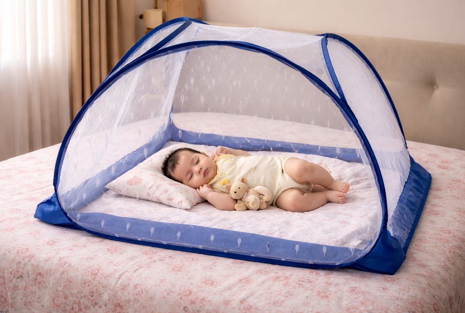 White blue baby tent HDPE - High Density Poly Ethylene Washable Kids Mosquito Net-image-43