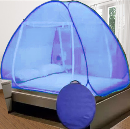 khanjan fashion fab Polyester Infants Washable BLUE mosquito net extra large machhardani 7 by 7 double bed mosquito net yellow Mosquito Net image 1