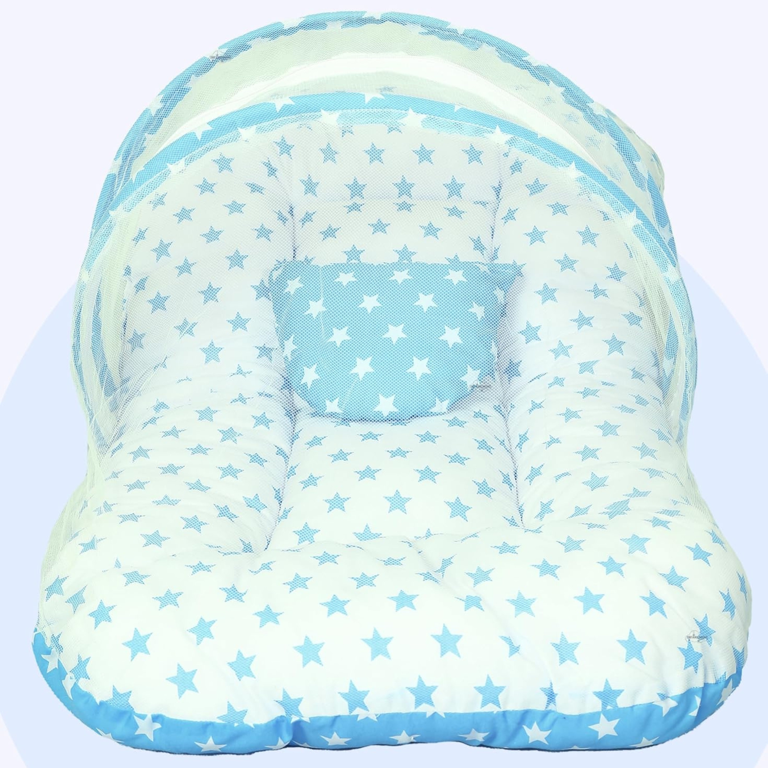 tip 'n' top Cotton Infants Washable Bed with Mosquito Net, Portable Mattress with Zip Closure & Pillow for newborn Mosquito Net image 1