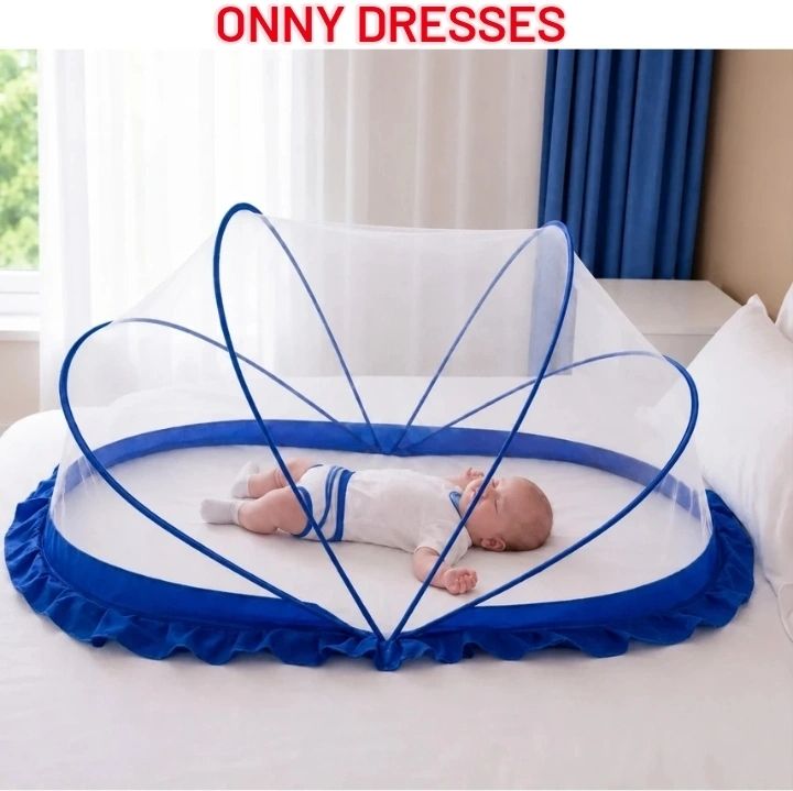 Baby mosquito net blue premium soft quality and foldding HDPE - High Density Poly Ethylene Kids Mosquito Net-image-35