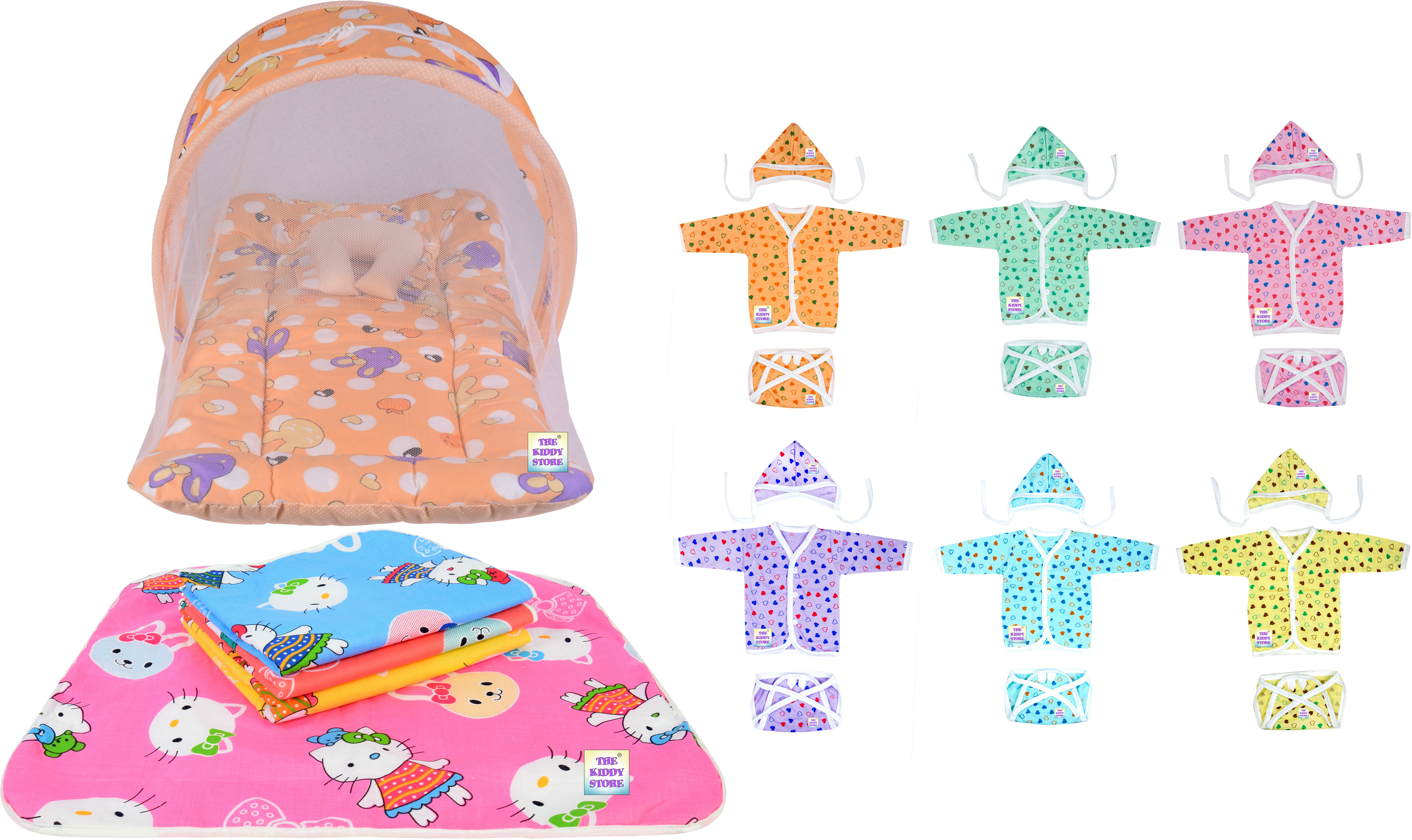 adore stuff Nylon Kids Washable Baby Bedding Set with Mosquito Net Mosquito Net image 1