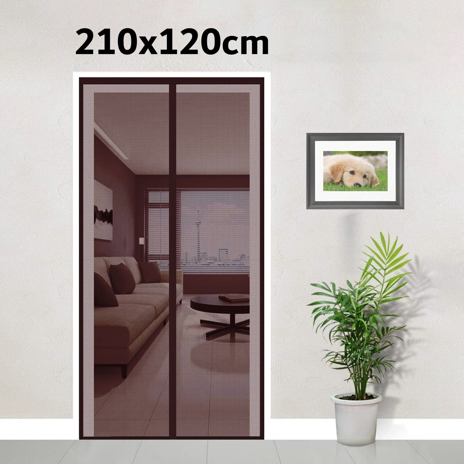 Automatic Closure Fiberglass Magnetic Door Fibre Washable Adults Mosquito Net
