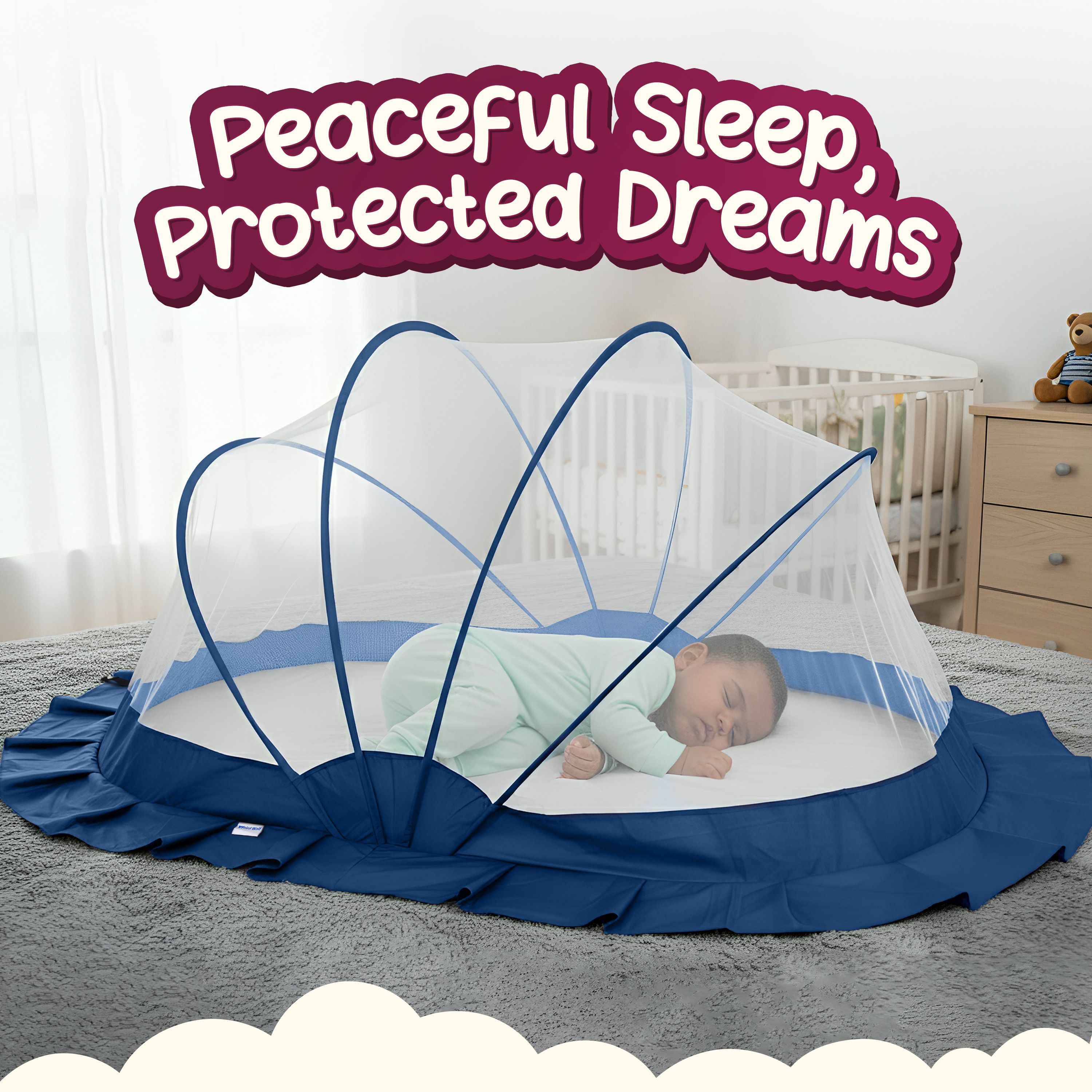 Foldable Baby Mosquito Net I Full Cover Protection for 0-3 Years Kid Nylon Washable Kids Mosquito Net-image-21
