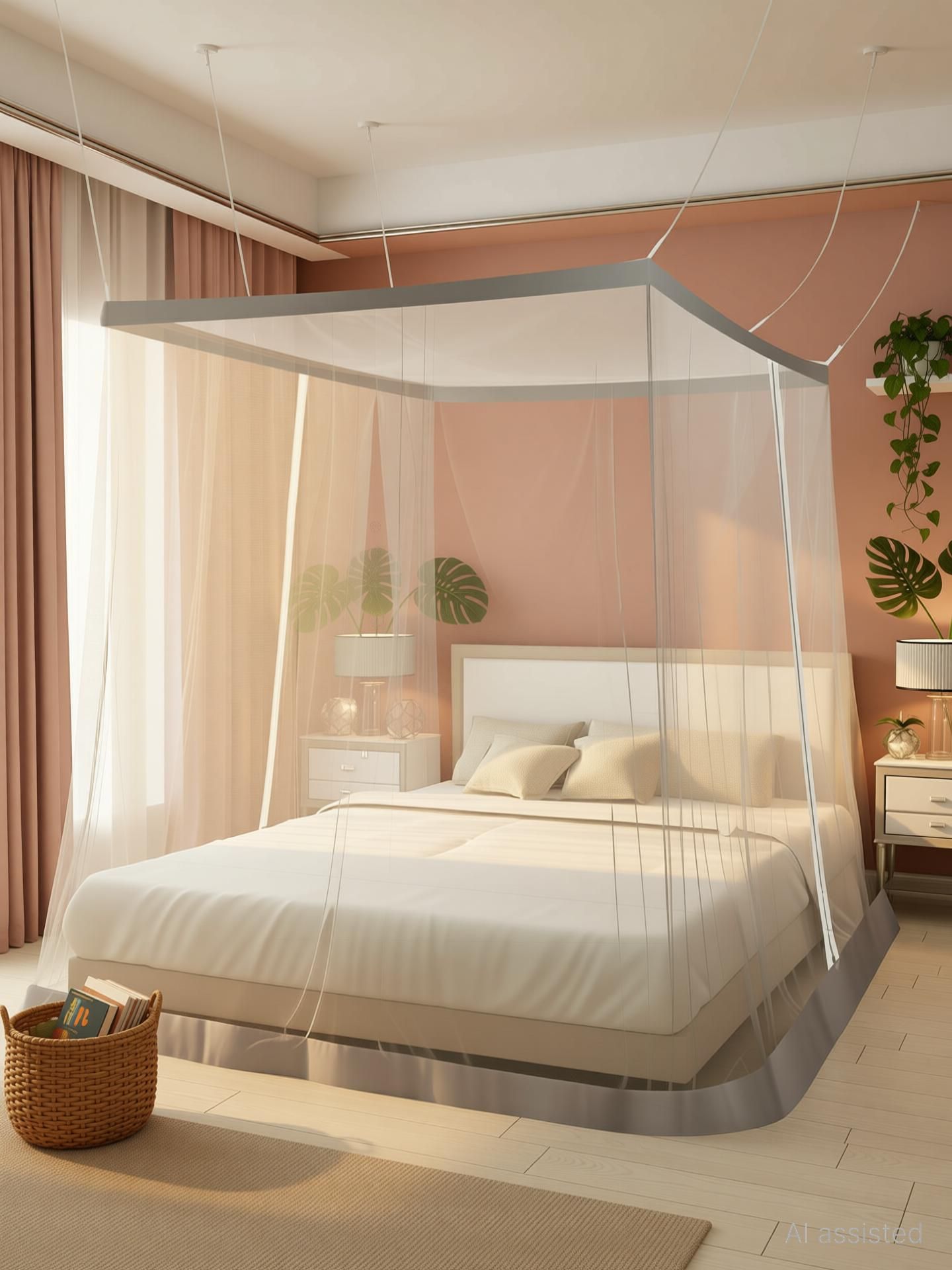 flipkart smartbuy King Size, Two-Way Zipper Hanging Mosquito Bed Net Polyester Washable Adults Mosquito Net-picture-32