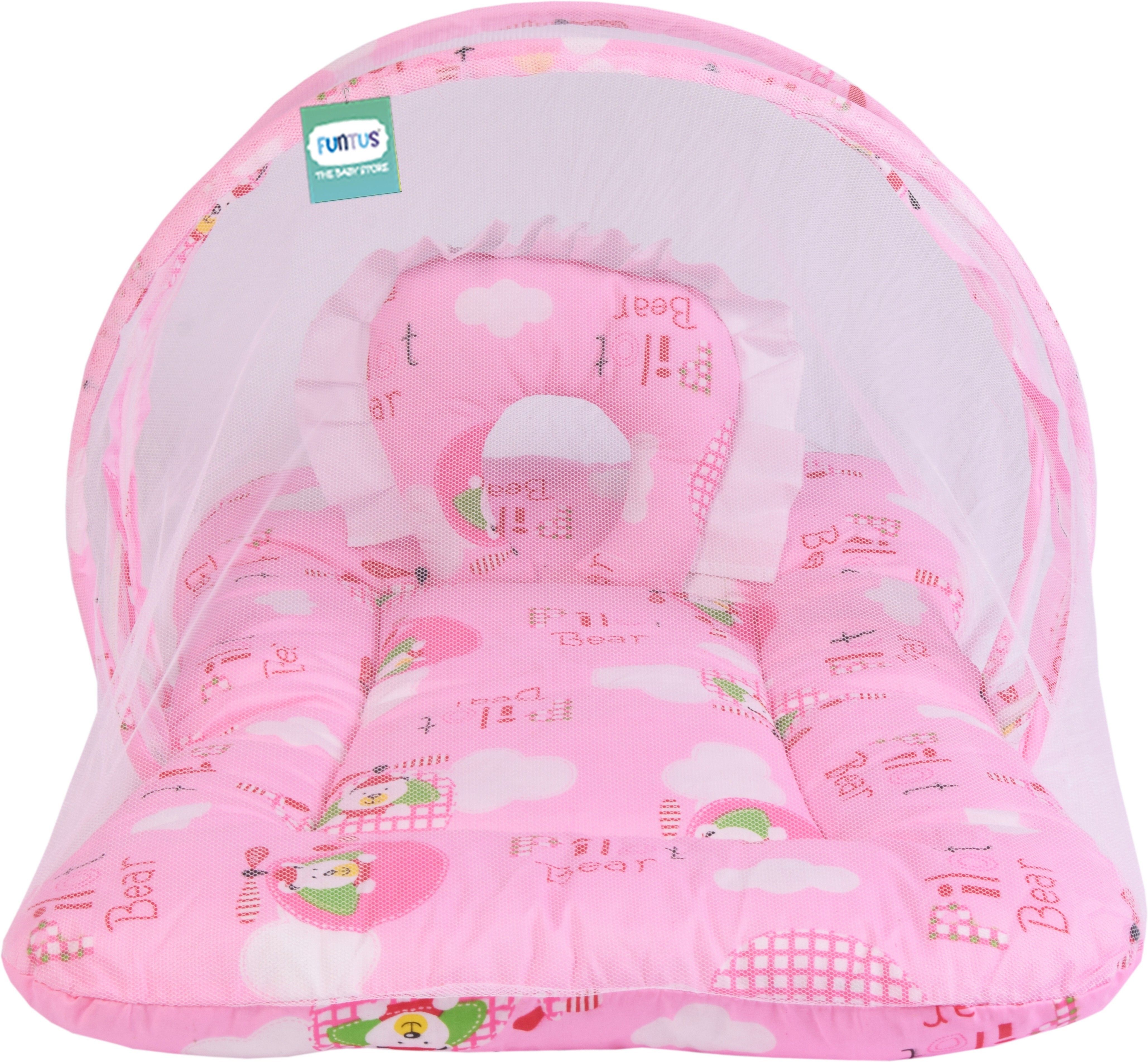 Cotton Infants New Born Baby Mosquito Net Bed With Cushioned Pillow Mosquito Net