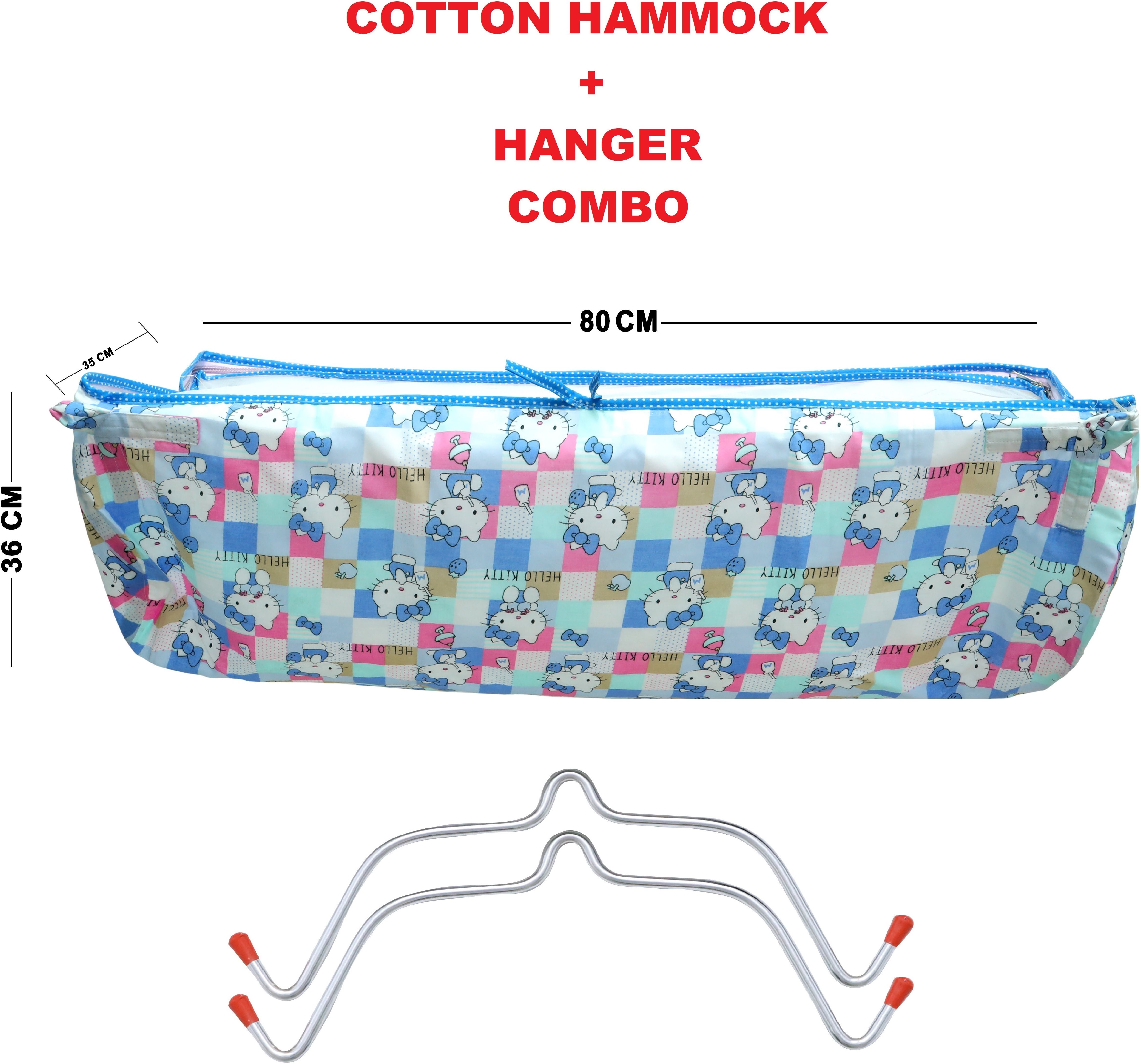 Nylon Infants Washable 100% Cotton Baby Cradle Hammock Jhola Ghodiyu Nylon Sleeves Hanger Set Combo Mosquito Net-image-28