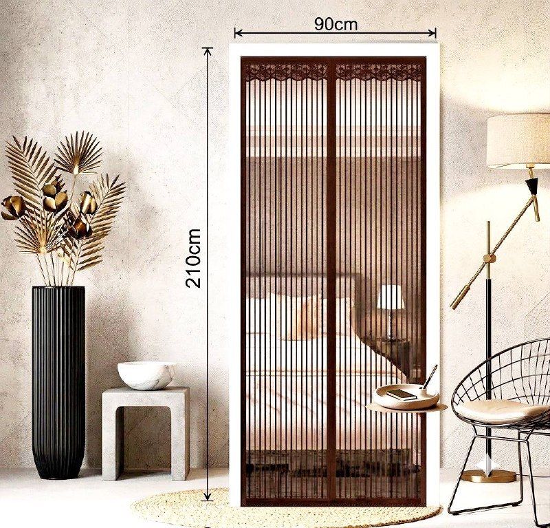 Auto-Closing System, Premium Material magnet DOOR MOSQETO NET BROWN Polyester Washable Infants Mosquito Net-image-30