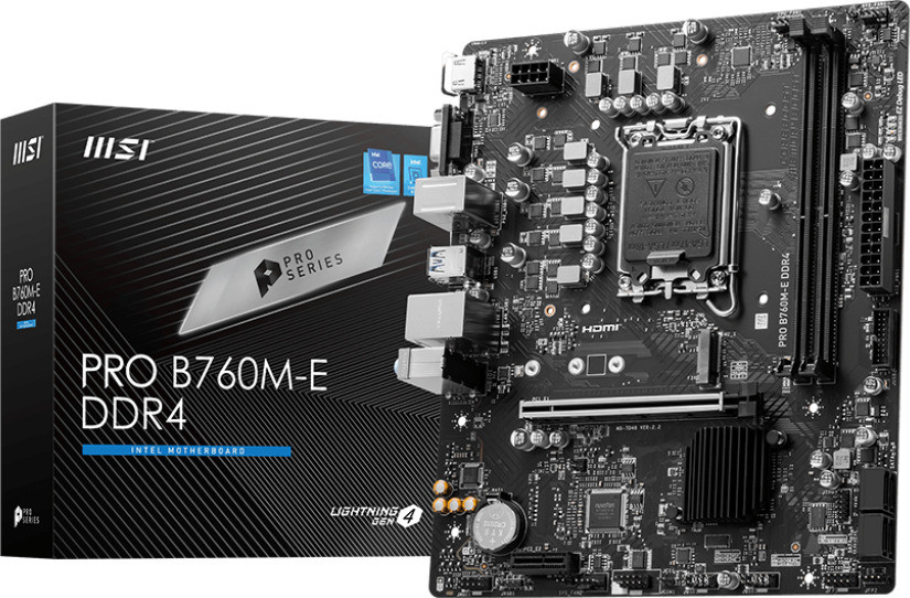 MSI PRO B760M-E DDR4 I m-ATX I Socket LGA 1700 I DDR4 Gaming LGA 1700Socket Micro-ATX Intel B760 Chipset DDR4 Motherboard for Desktop image 1