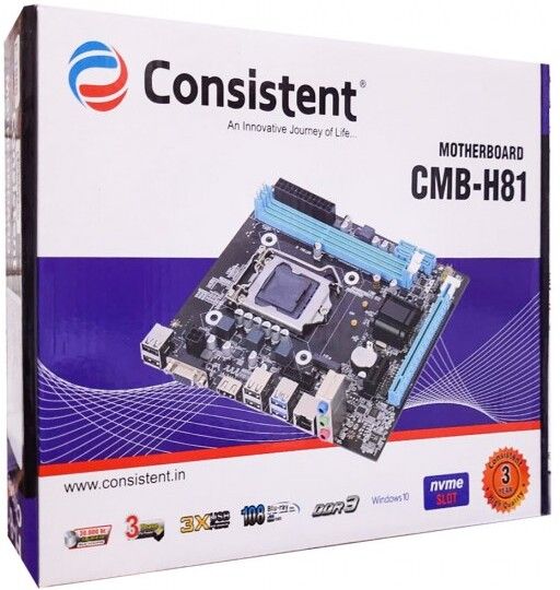 Consistent CMB-H81 LGA 1155Socket Micro-ATX Intel H81 Express Chipset DDR3 Motherboard for Desktop